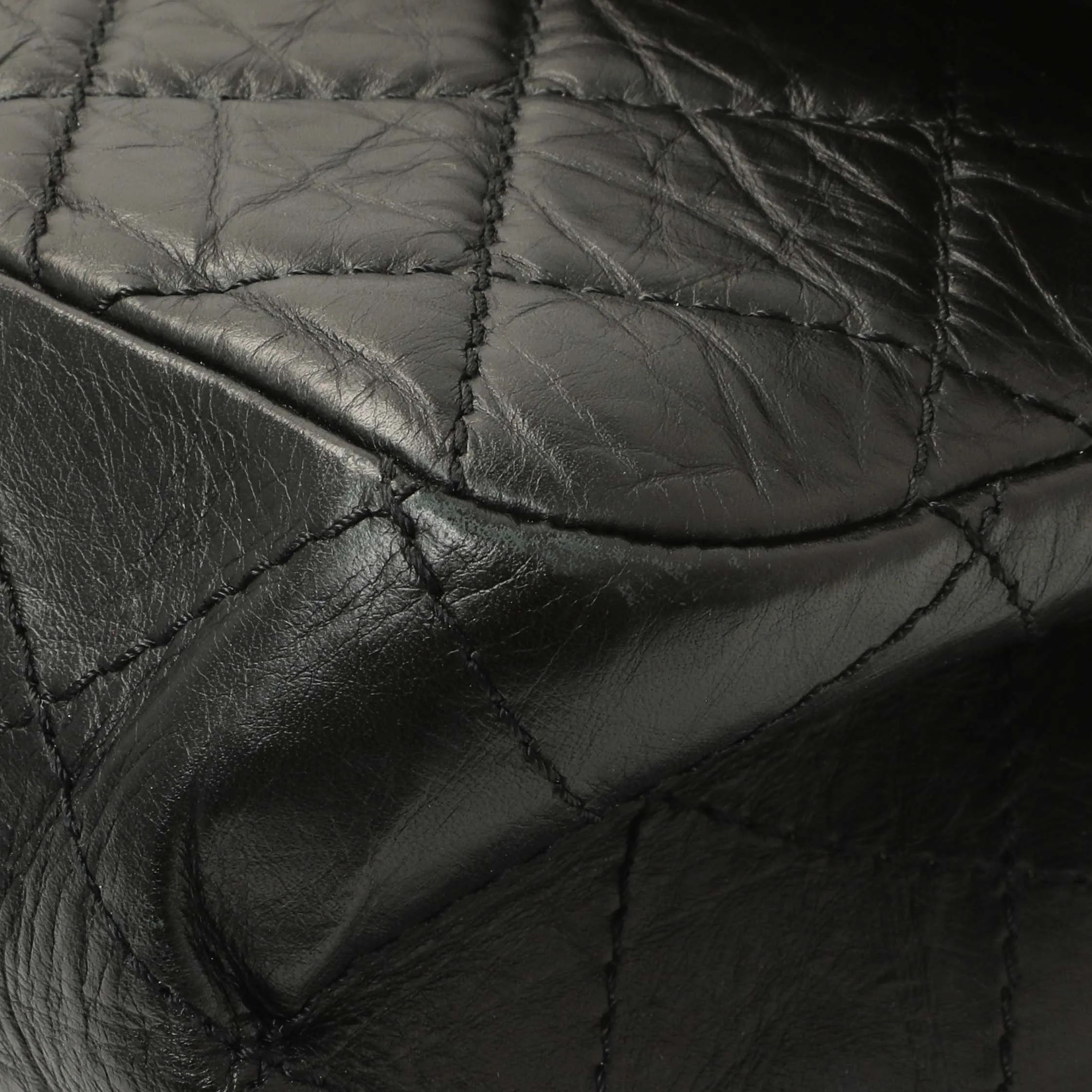 Chanel Black Quilted Aged Calfskin 2.55 Reissue 227 Flap