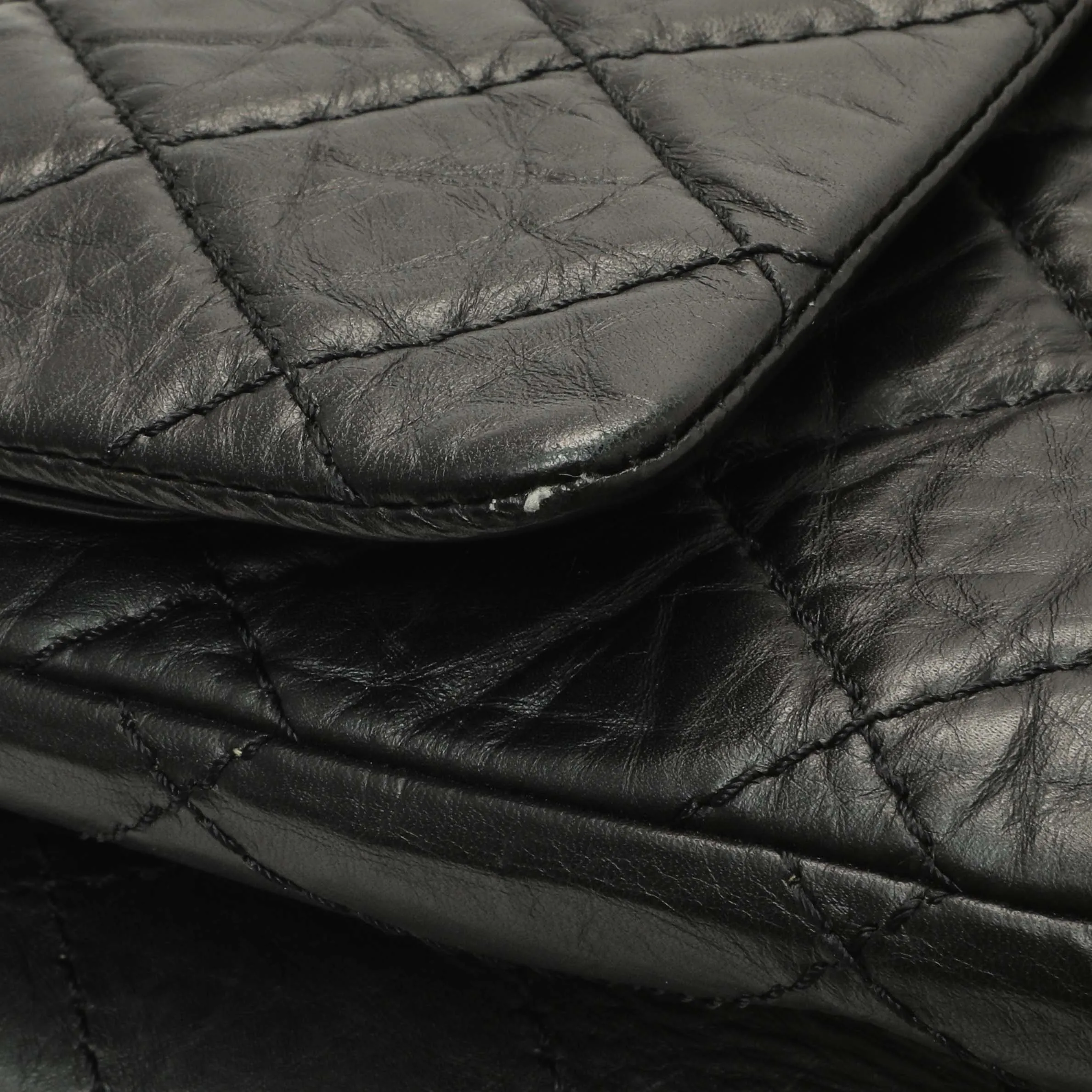 Chanel Black Quilted Aged Calfskin 2.55 Reissue 227 Flap
