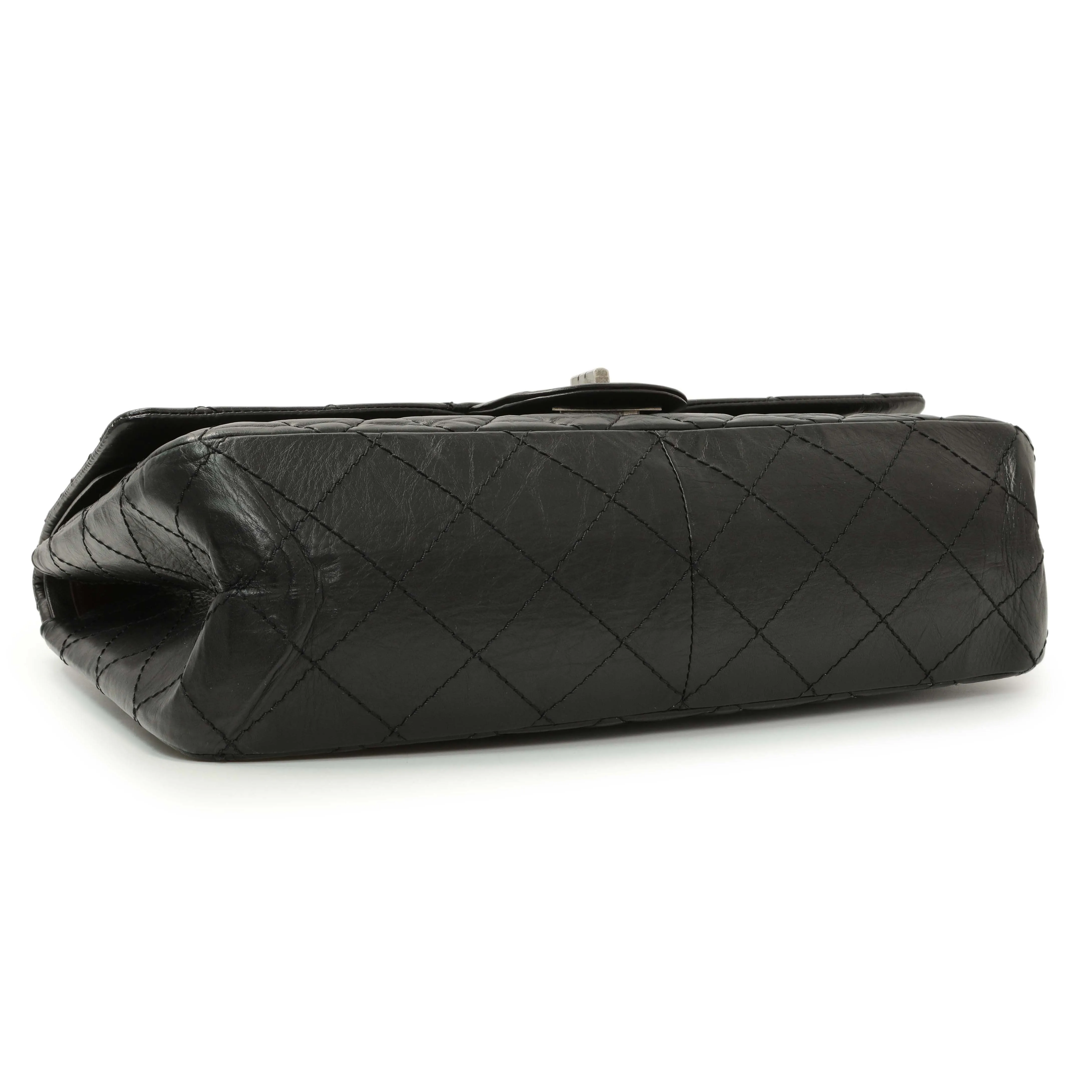 Chanel Black Quilted Aged Calfskin 2.55 Reissue 227 Flap