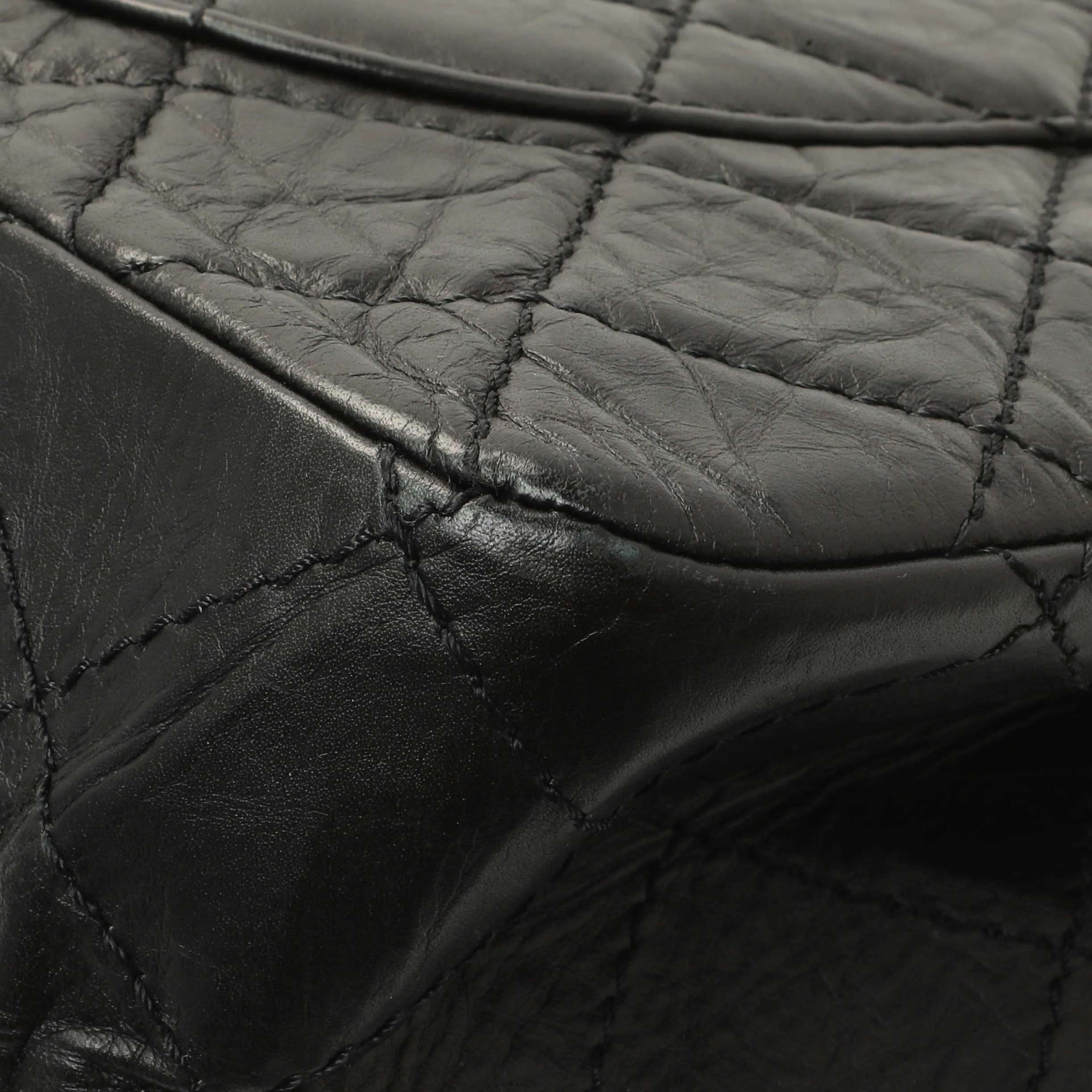 Chanel Black Quilted Aged Calfskin 2.55 Reissue 227 Flap