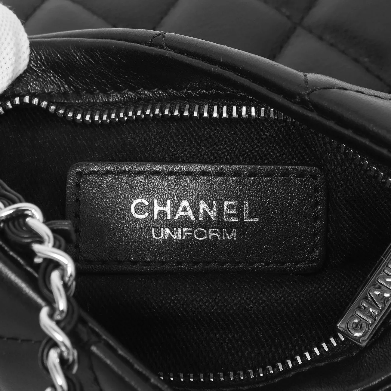Chanel Black Quilted Calfskin Uniform Crossbody Bag