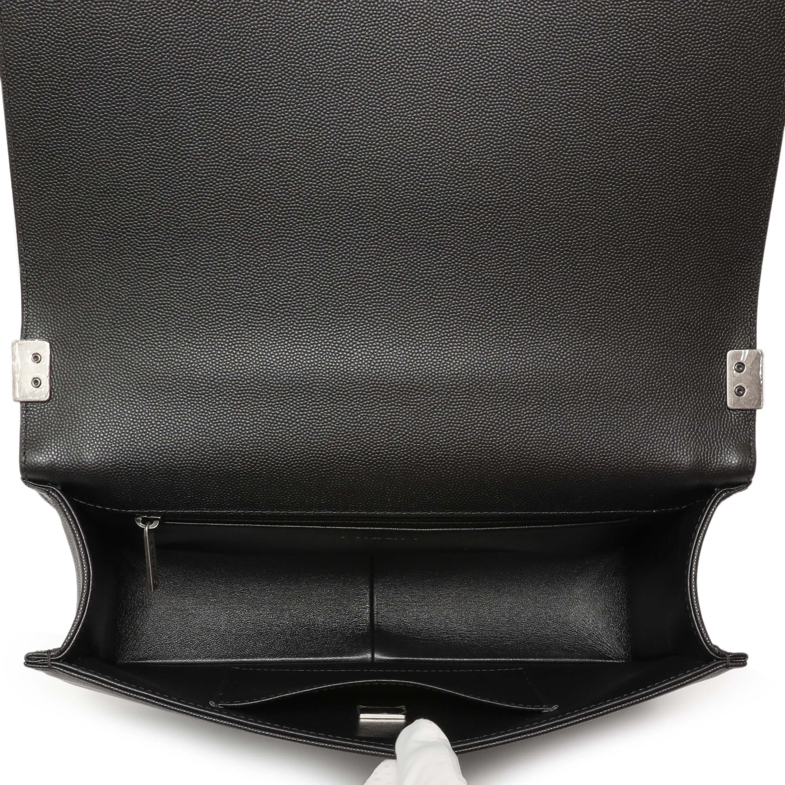 Chanel Black Quilted Caviar New Medium Boy Bag