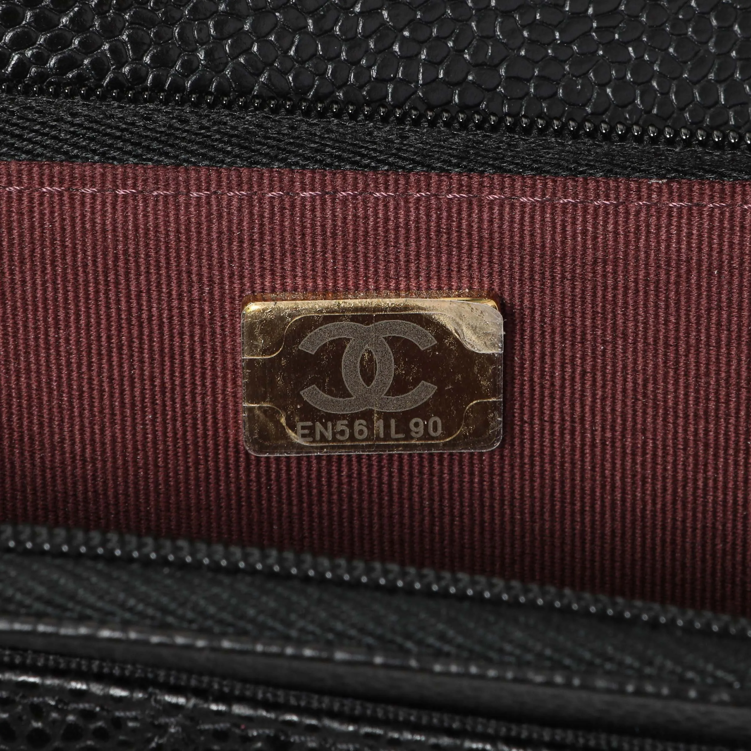 Chanel Black Quilted Caviar Wallet on Chain