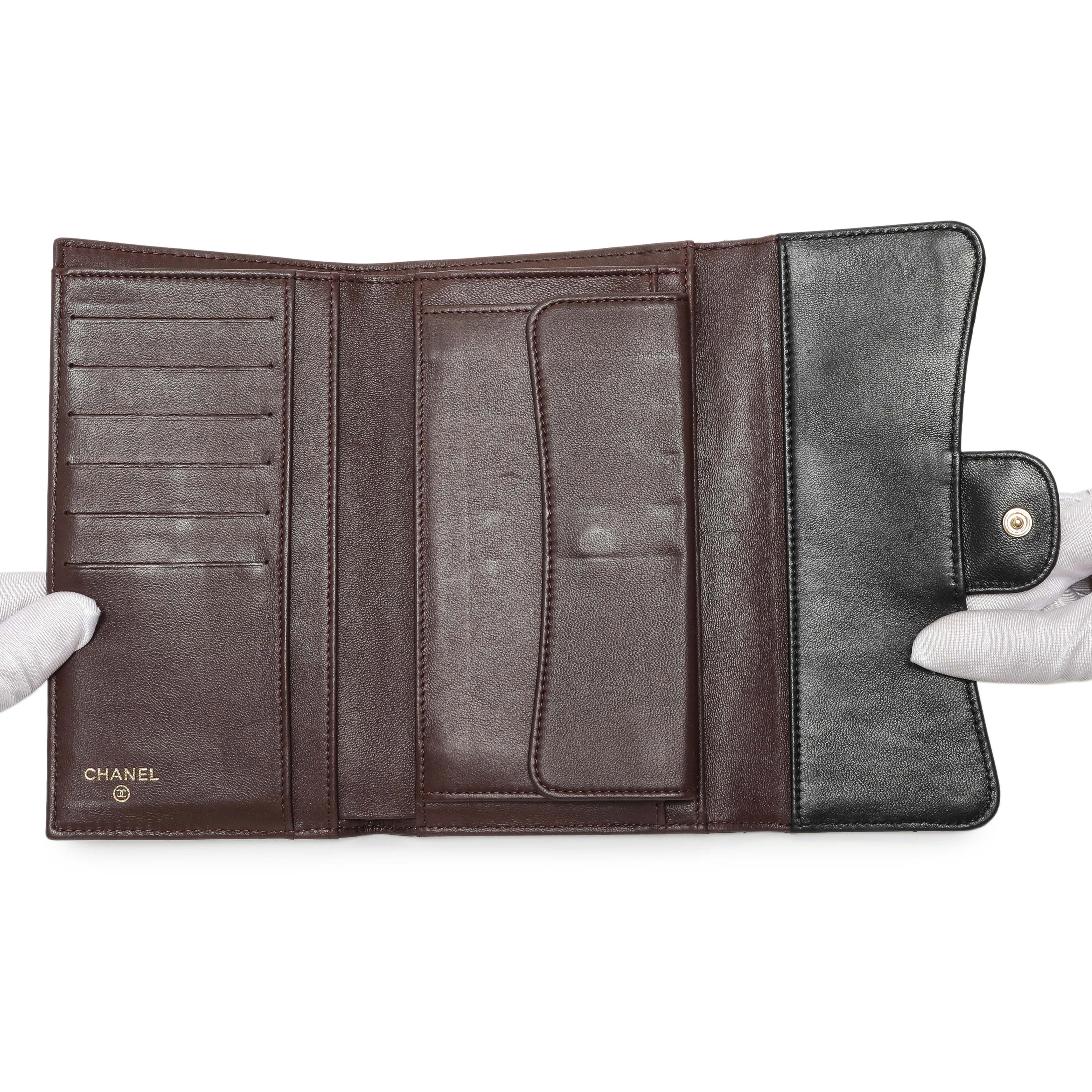 Chanel Black Quilted Lambskin Large Flap Wallet