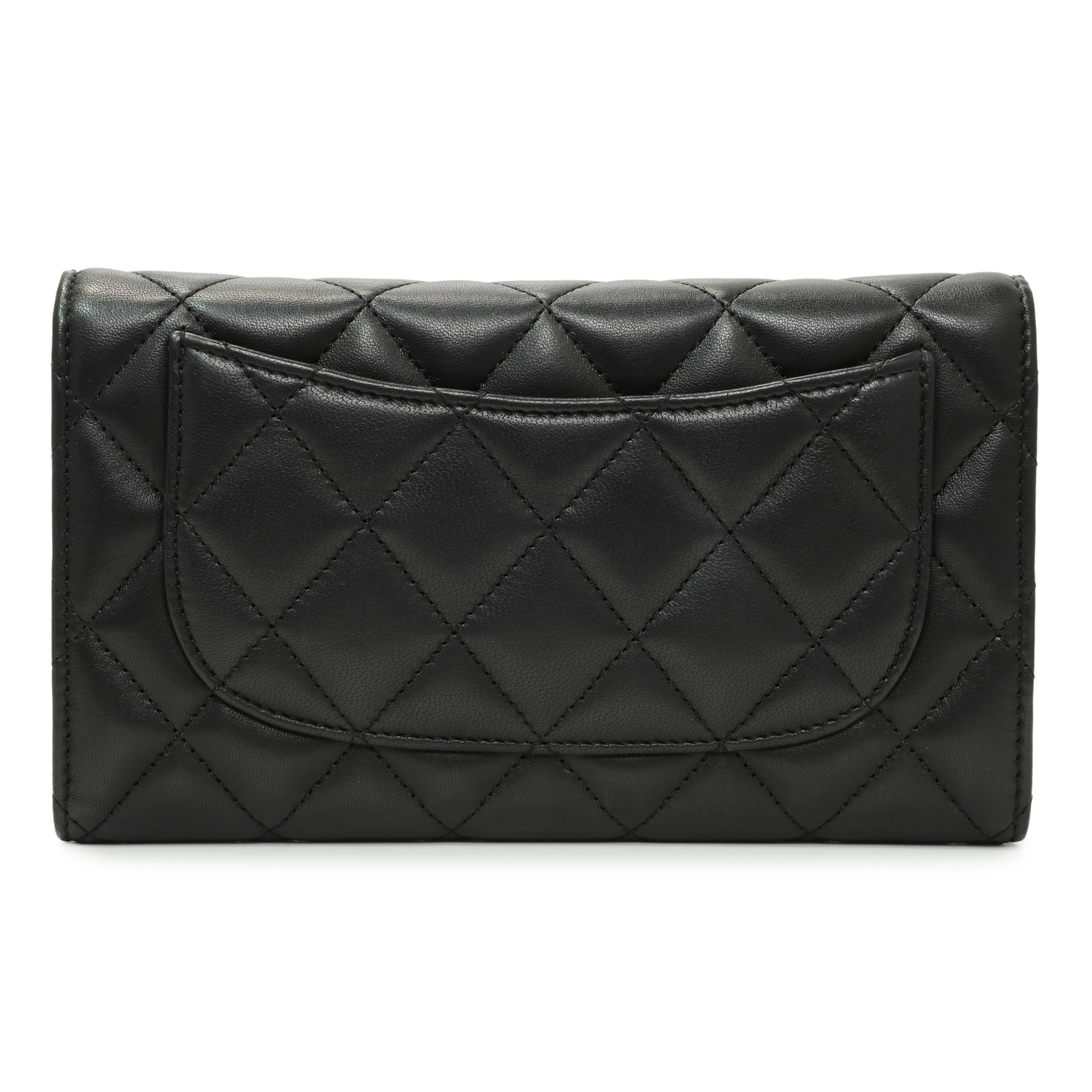 Chanel Black Quilted Lambskin Large Flap Wallet