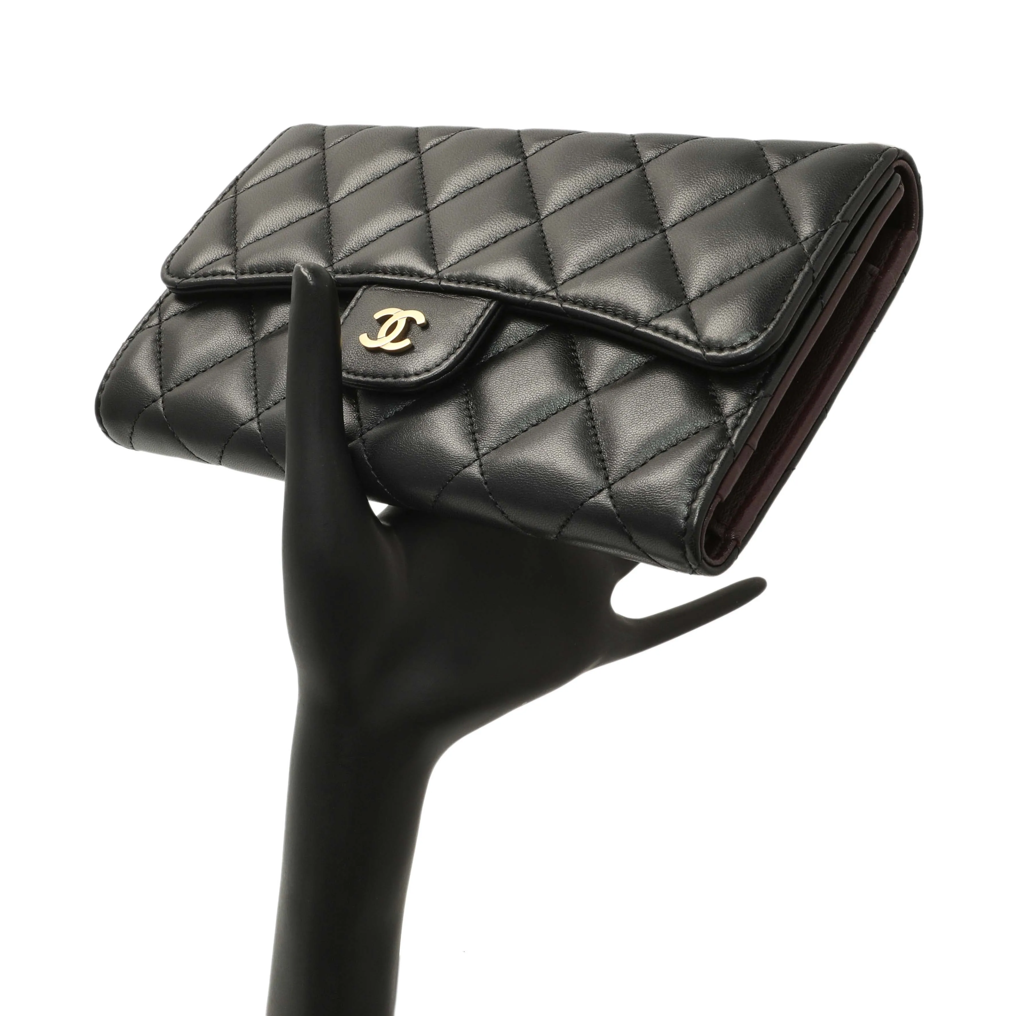 Chanel Black Quilted Lambskin Large Flap Wallet