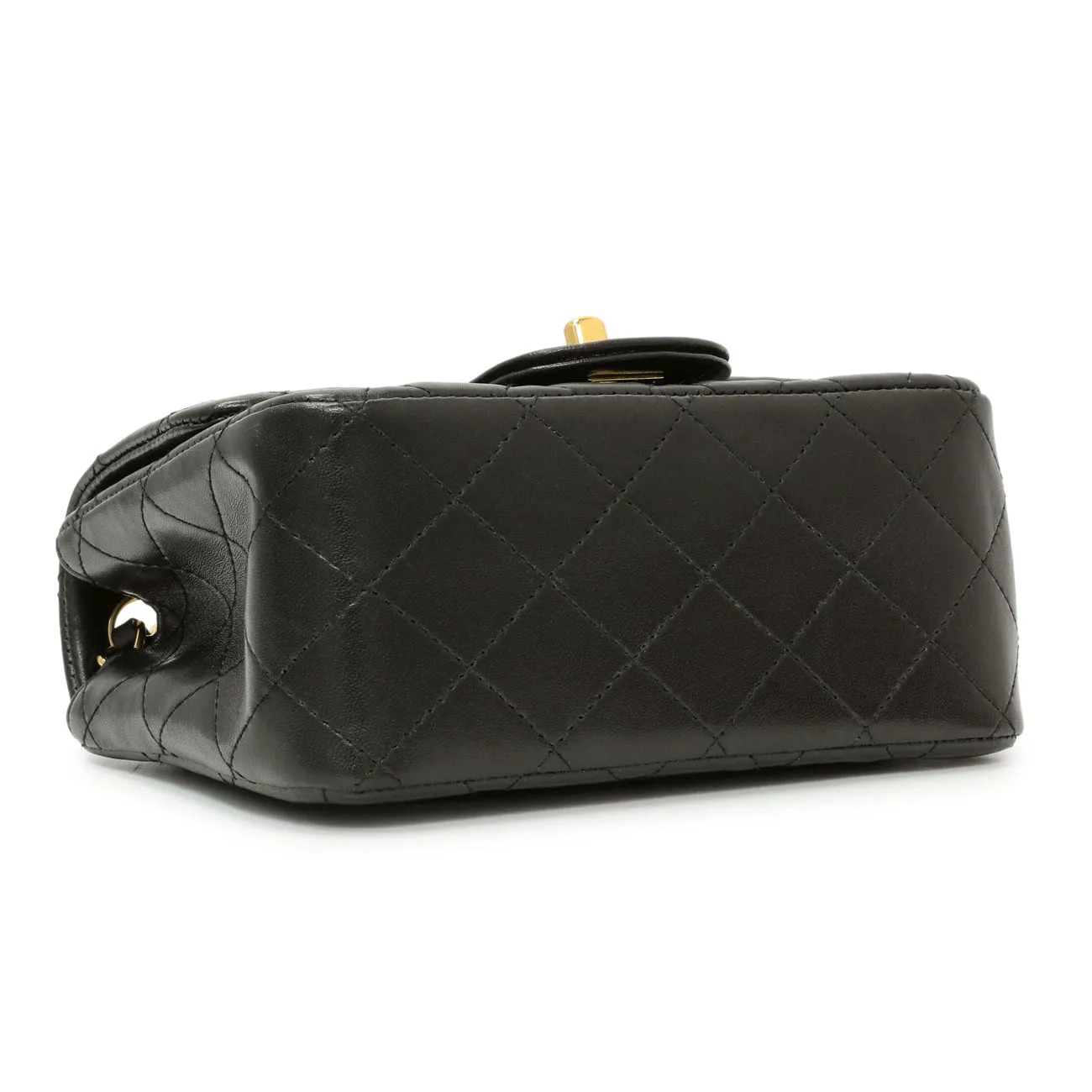 Chanel Black Quilted Lambskin Mini Square Flap