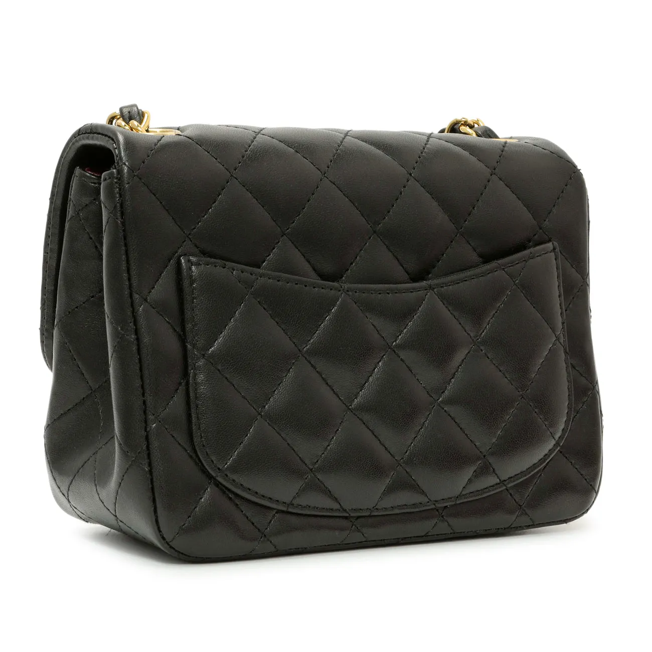 Chanel Black Quilted Lambskin Mini Square Flap