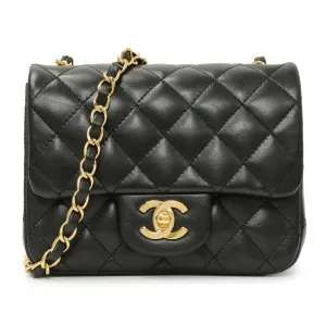 Chanel Black Quilted Lambskin Mini Square Flap