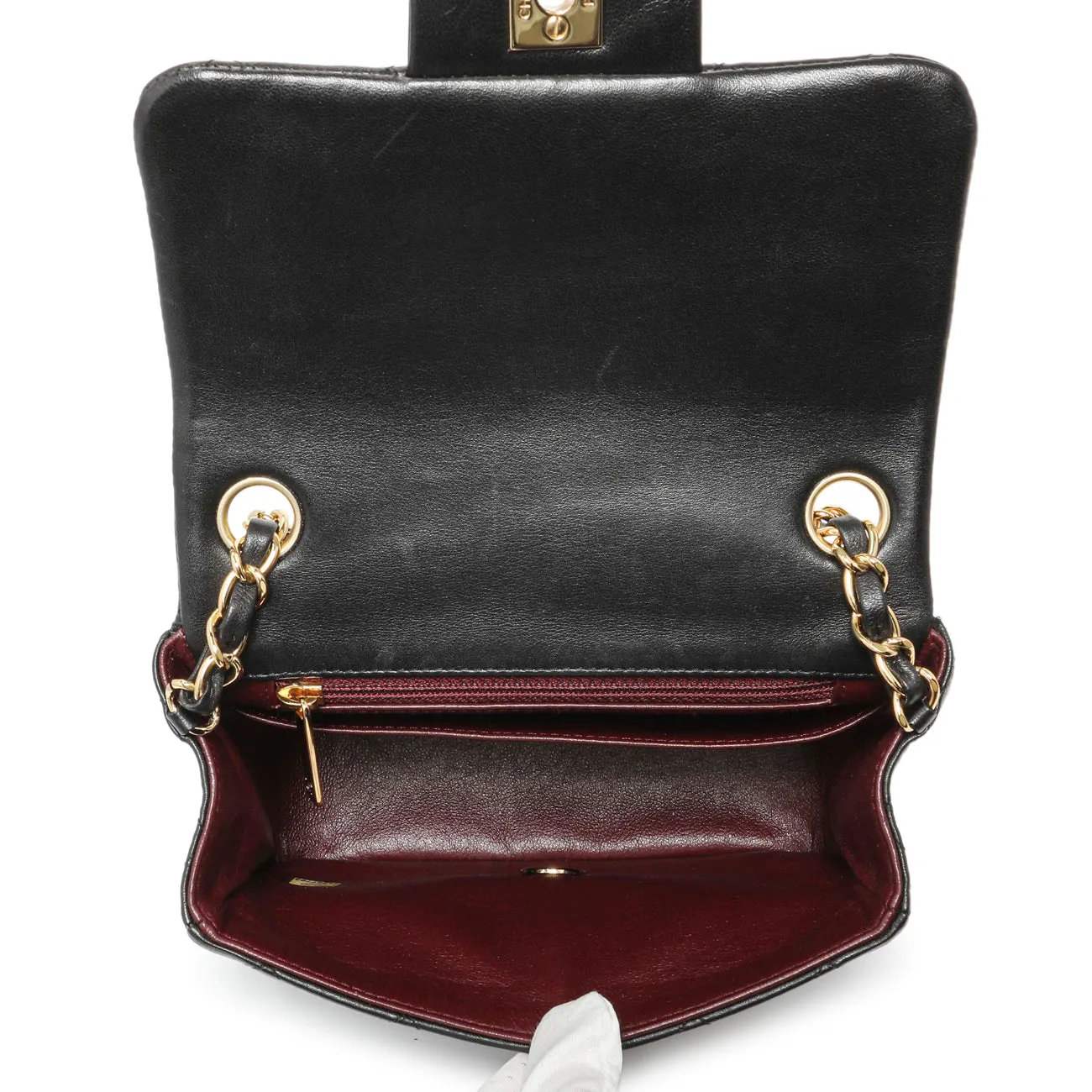 Chanel Black Quilted Lambskin Mini Square Flap