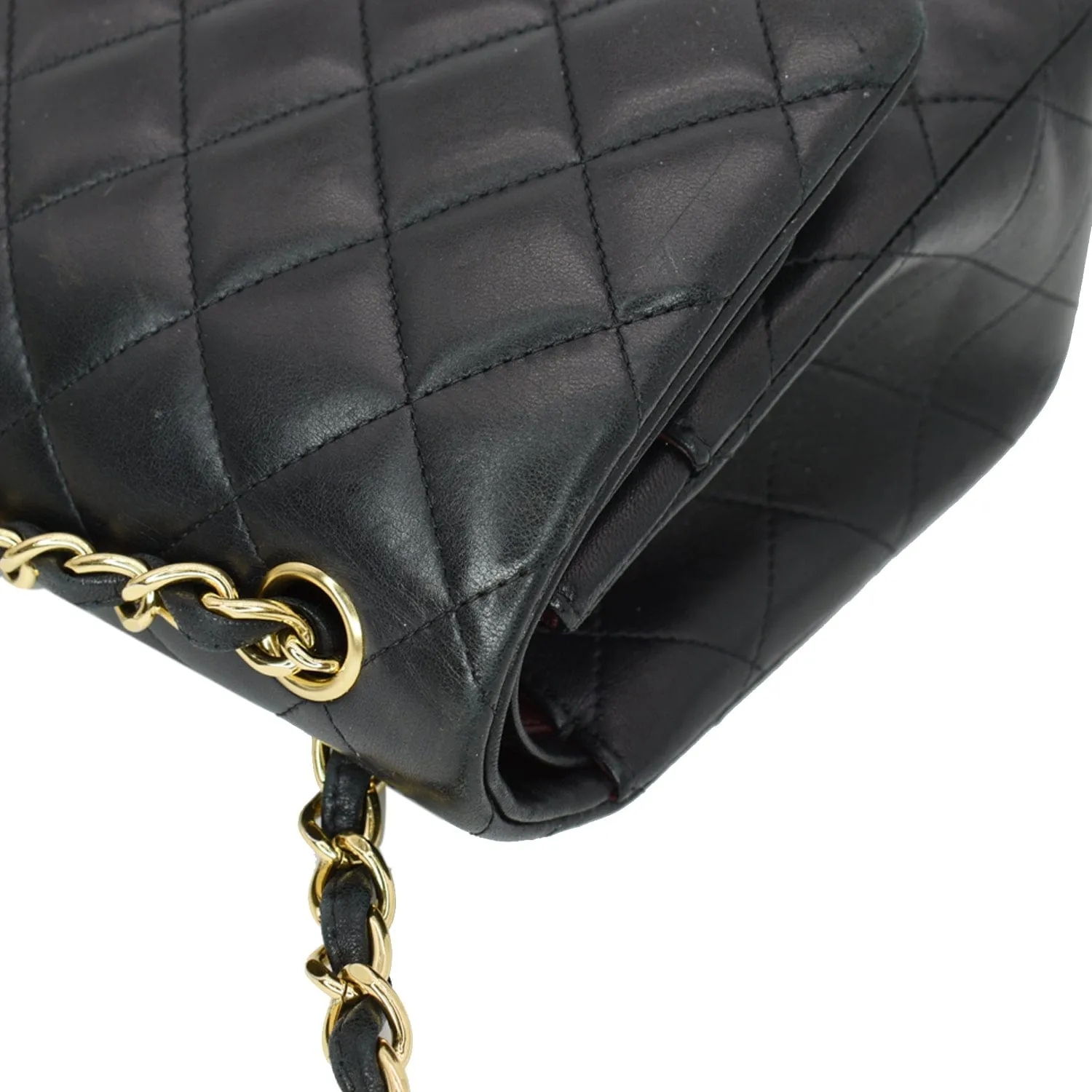 CHANEL Classic Jumbo Double Flap Lambskin Leather Shoulder Bag Black 24752035 - Hot Deals