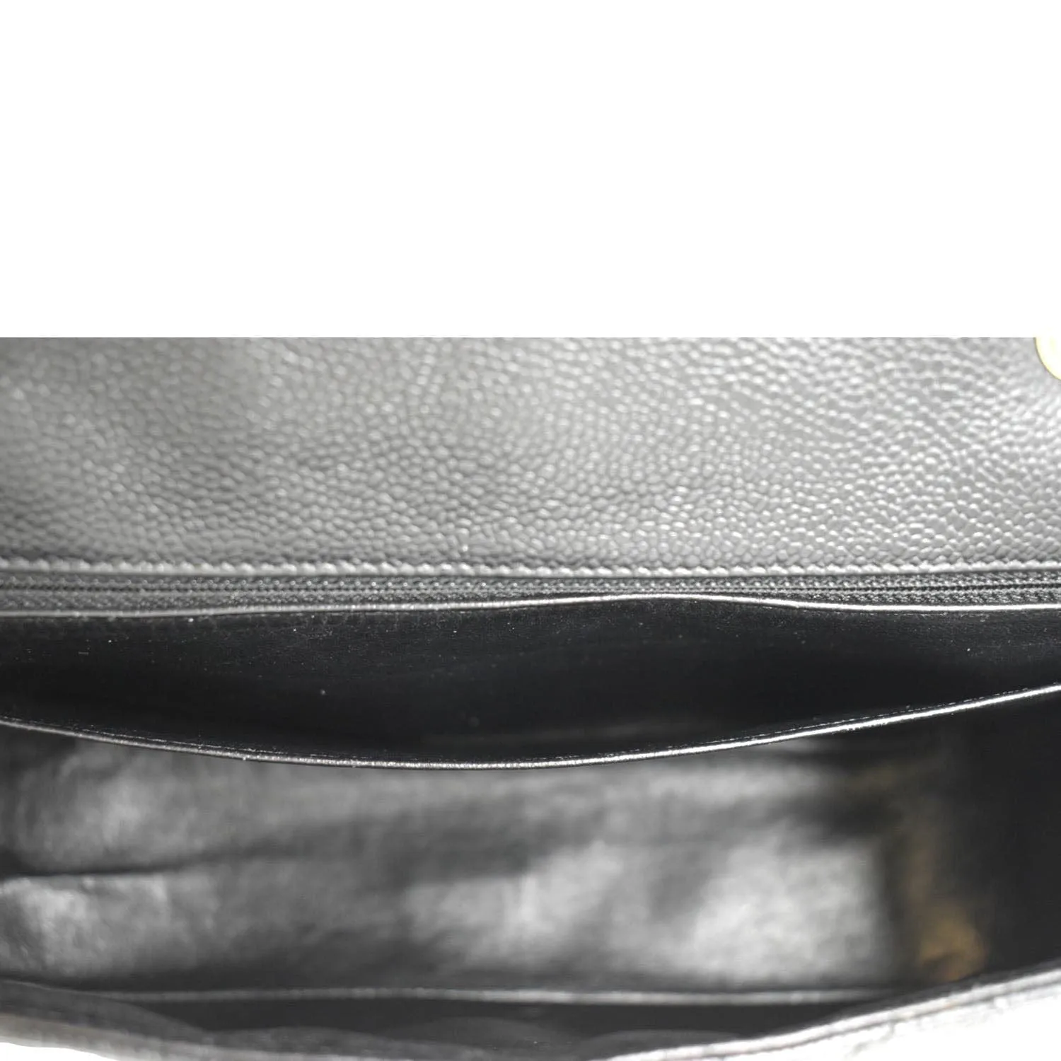 CHANEL Classic Jumbo Single Flap Quilted Caviar Leather Shoulder Bag Black