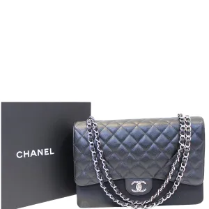 CHANEL Classic Maxi Jumbo Double Flap Caviar Leather Shoulder Bag