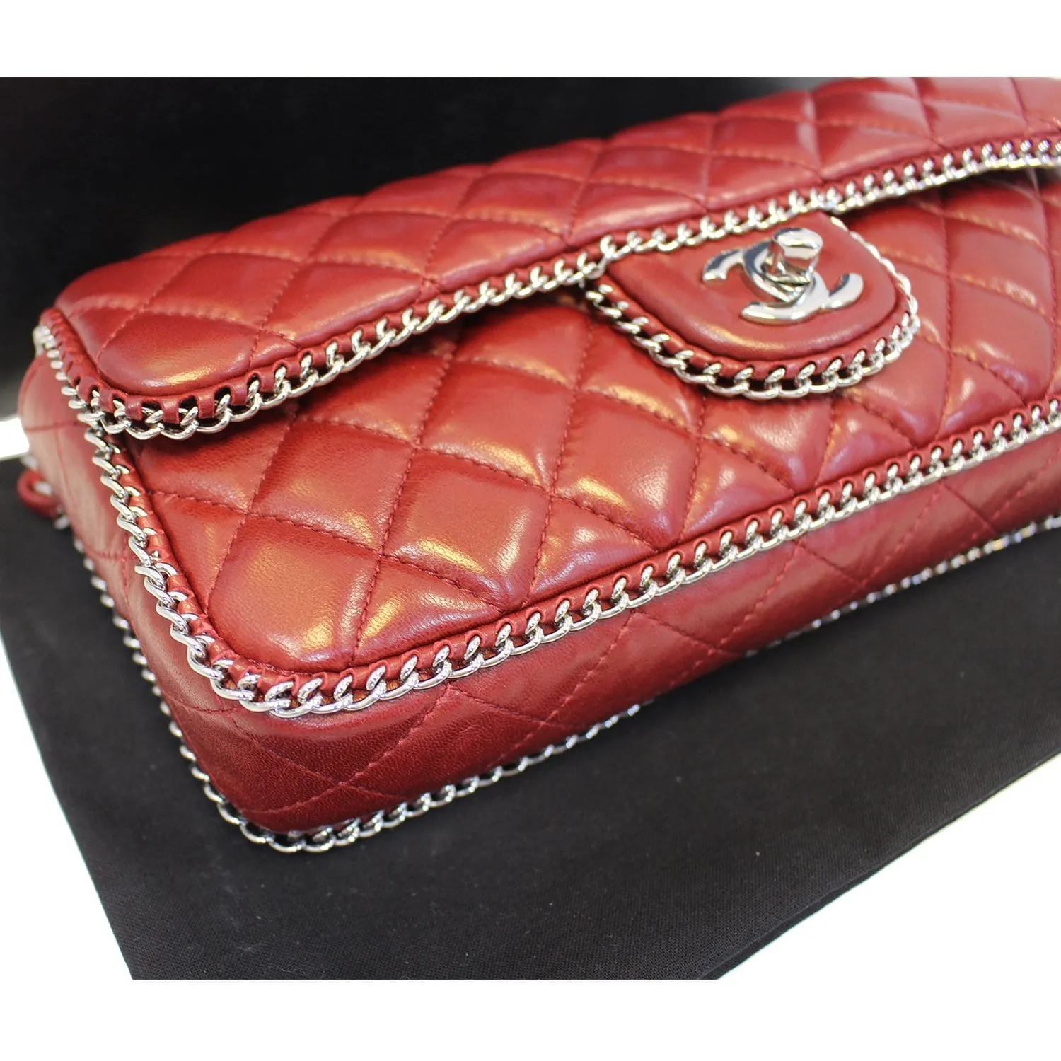 CHANEL Classic Single Flap Chain Around Quilted Lambskin Shoulder Bag
