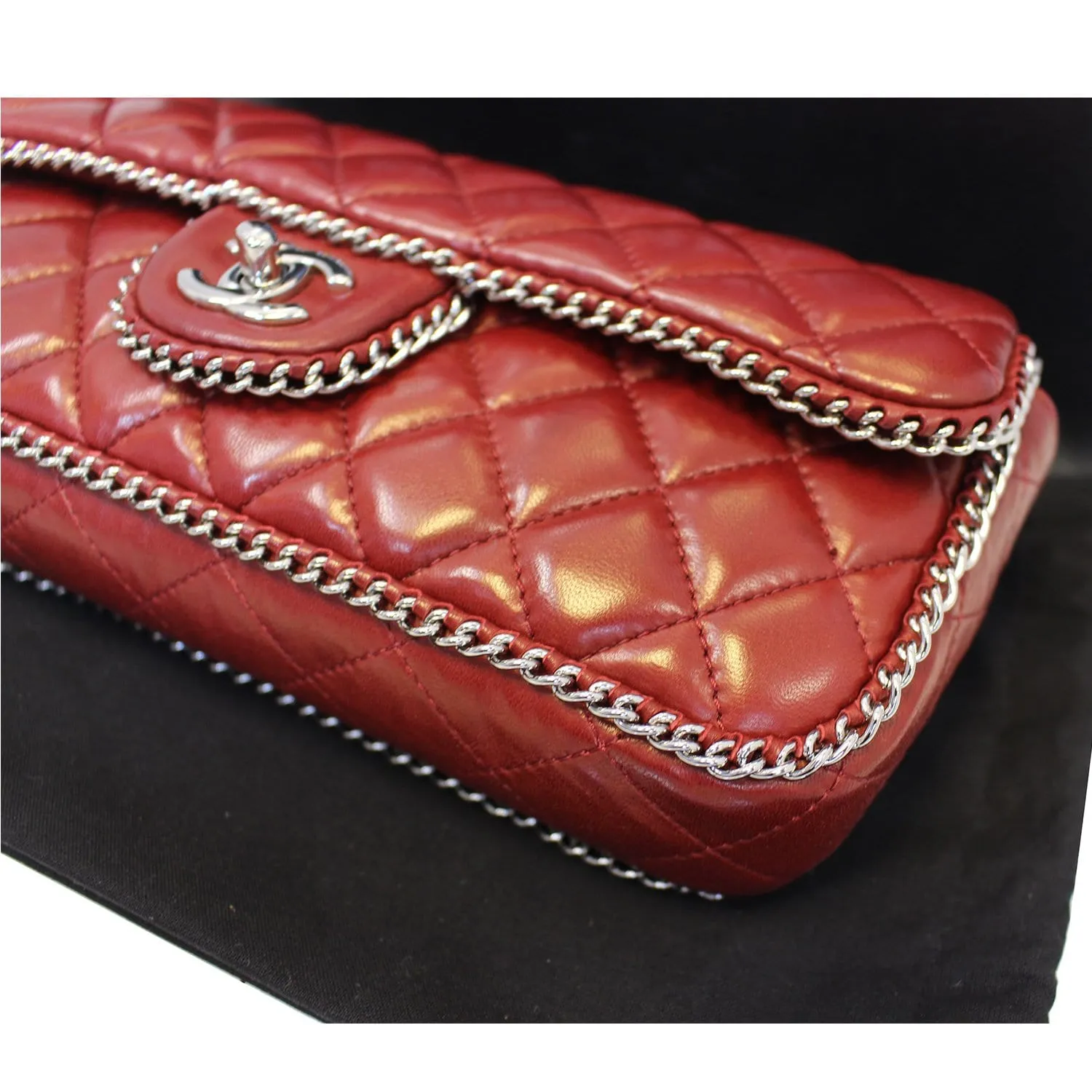 CHANEL Classic Single Flap Chain Around Quilted Lambskin Shoulder Bag