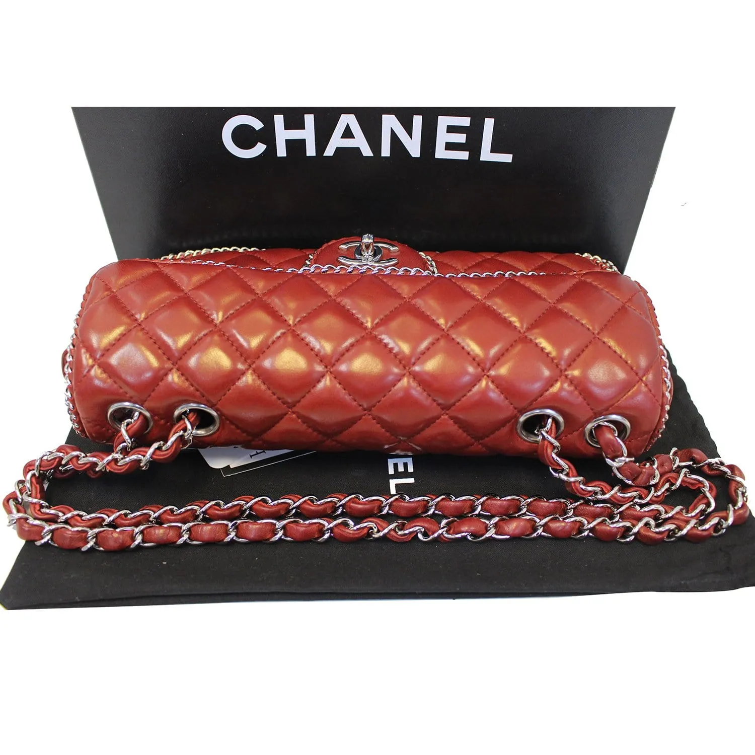 CHANEL Classic Single Flap Chain Around Quilted Lambskin Shoulder Bag