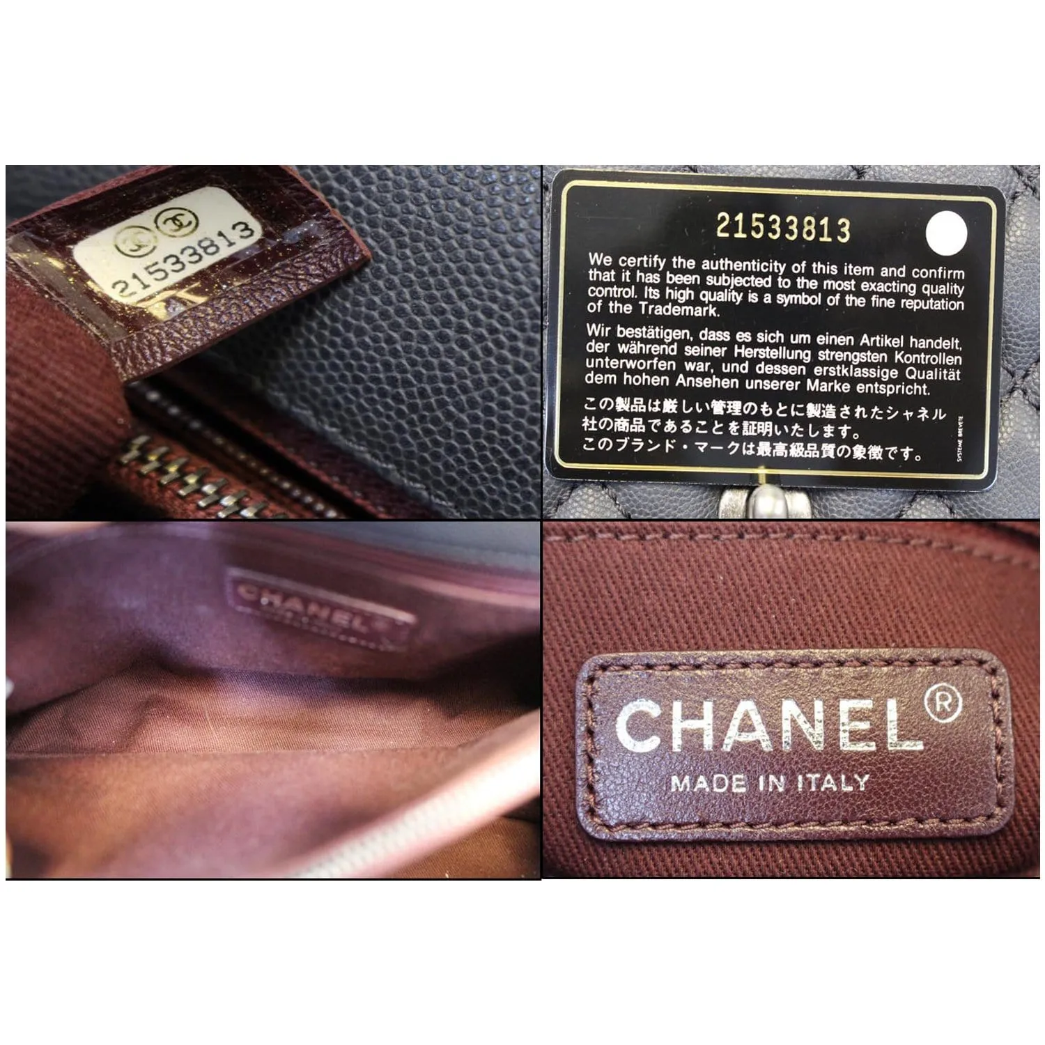 CHANEL Coco Handle Caviar Quilted Leather Shoulder Bag Grey