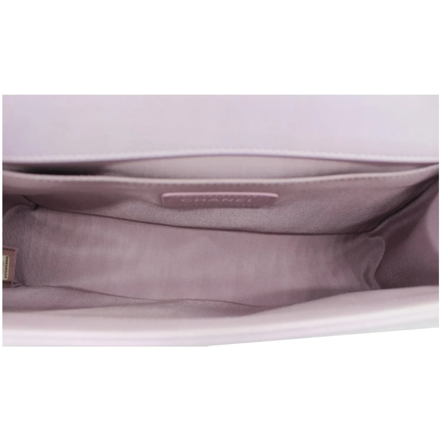 CHANEL Medium Boy Flap Chevron Leather Shoulder Bag Iridescent Lilac