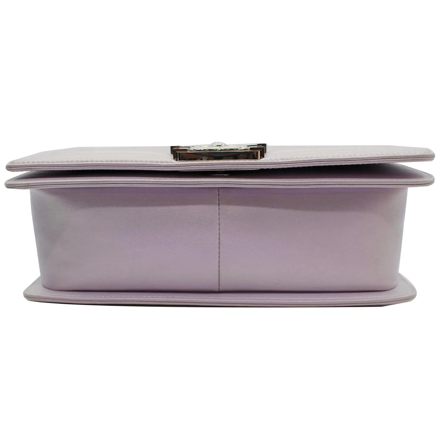CHANEL Medium Boy Flap Chevron Leather Shoulder Bag Iridescent Lilac