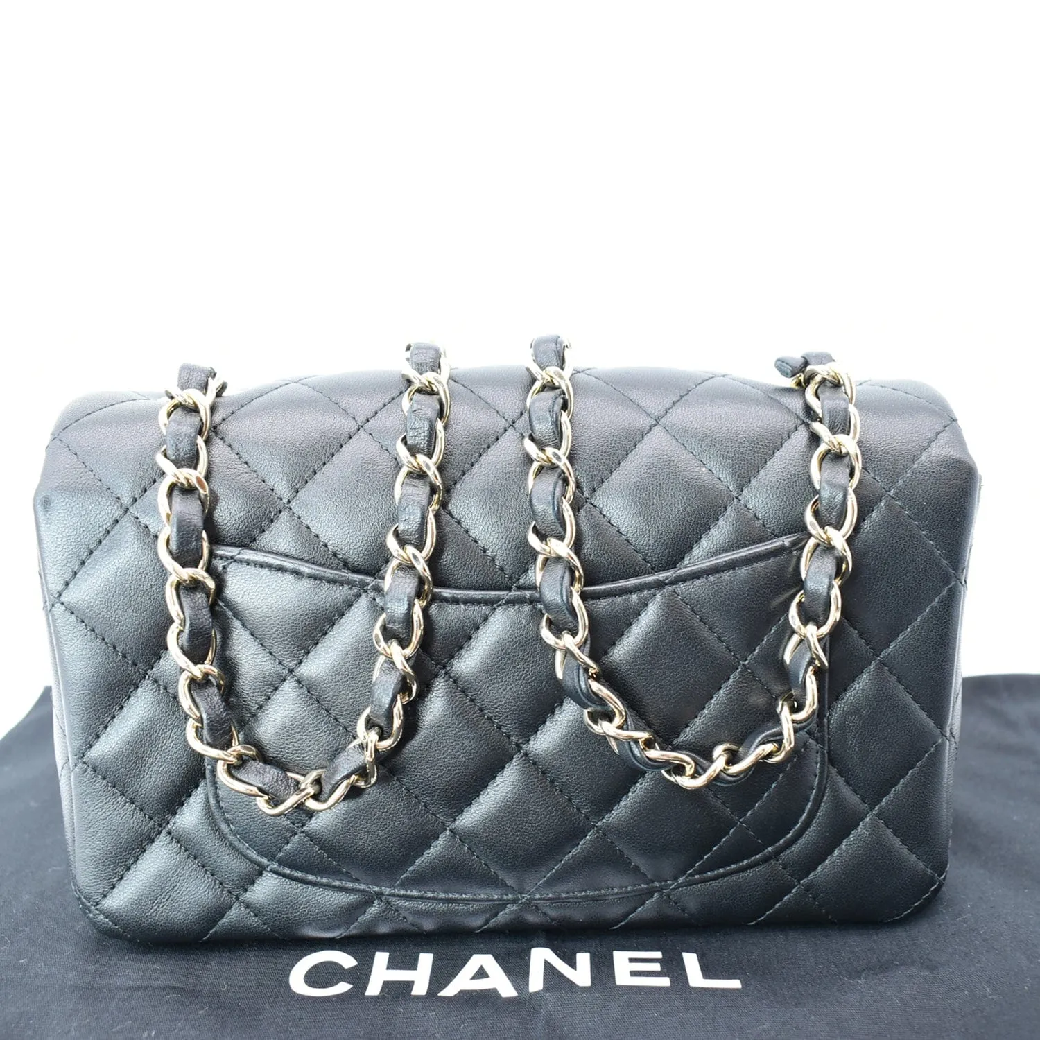 CHANEL Mini Rectangular Flap Quilted Lambskin Leather Shoulder Bag Black- Hot Deals