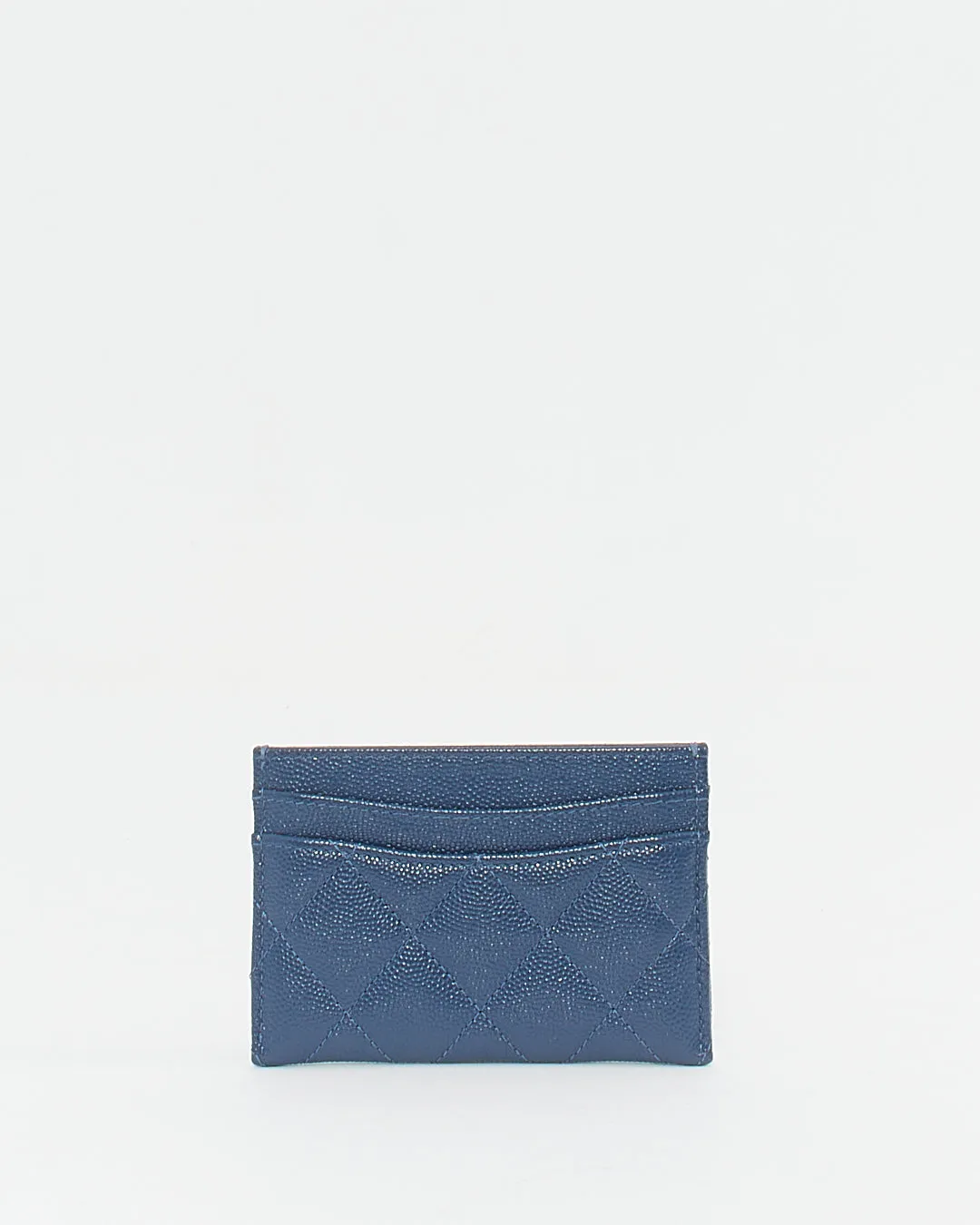 Chanel Navy Blue Caviar Leather Card Holder