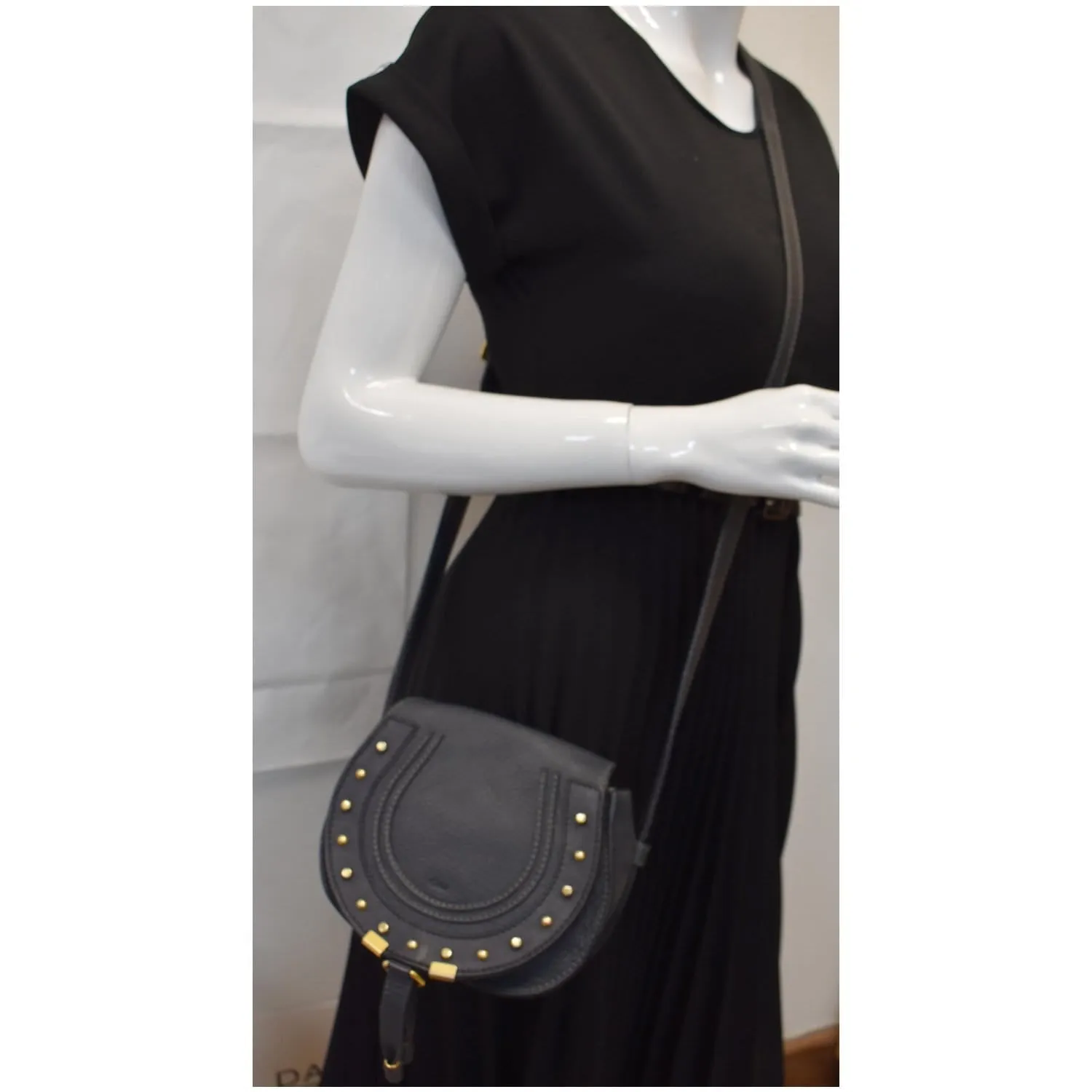 CHLOE Mini Marcie Leather Crossbody Bag Black