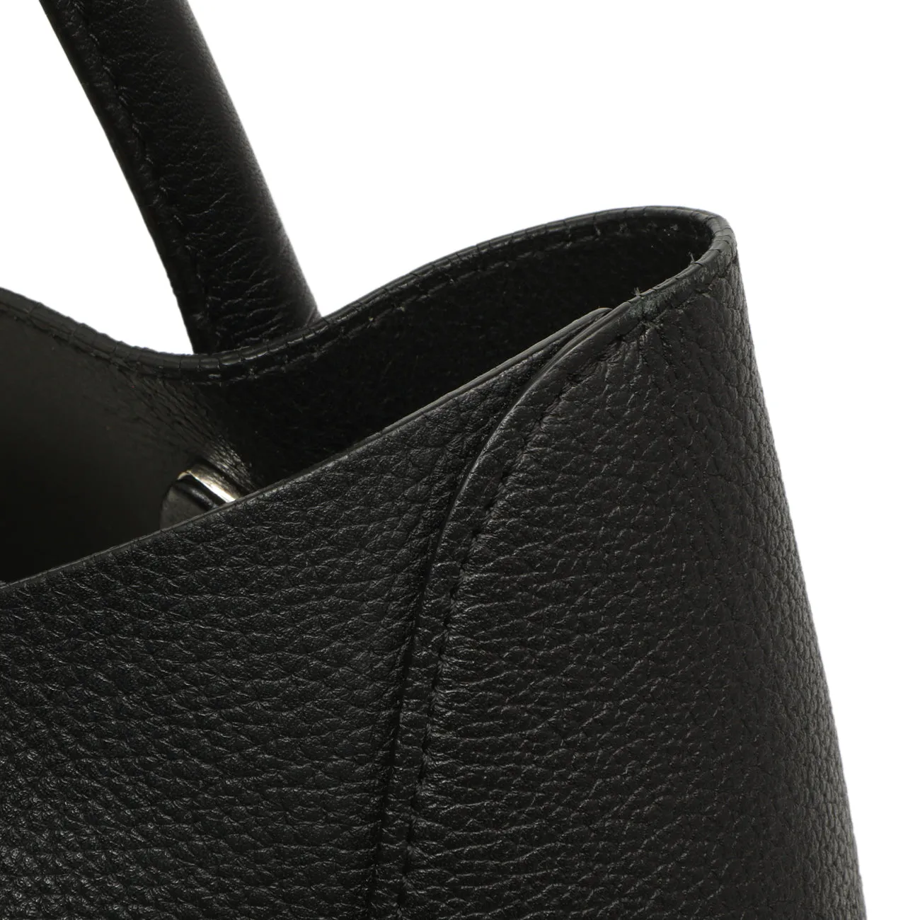 Christian Dior Black Grained Calfskin Large Open Bar Tote