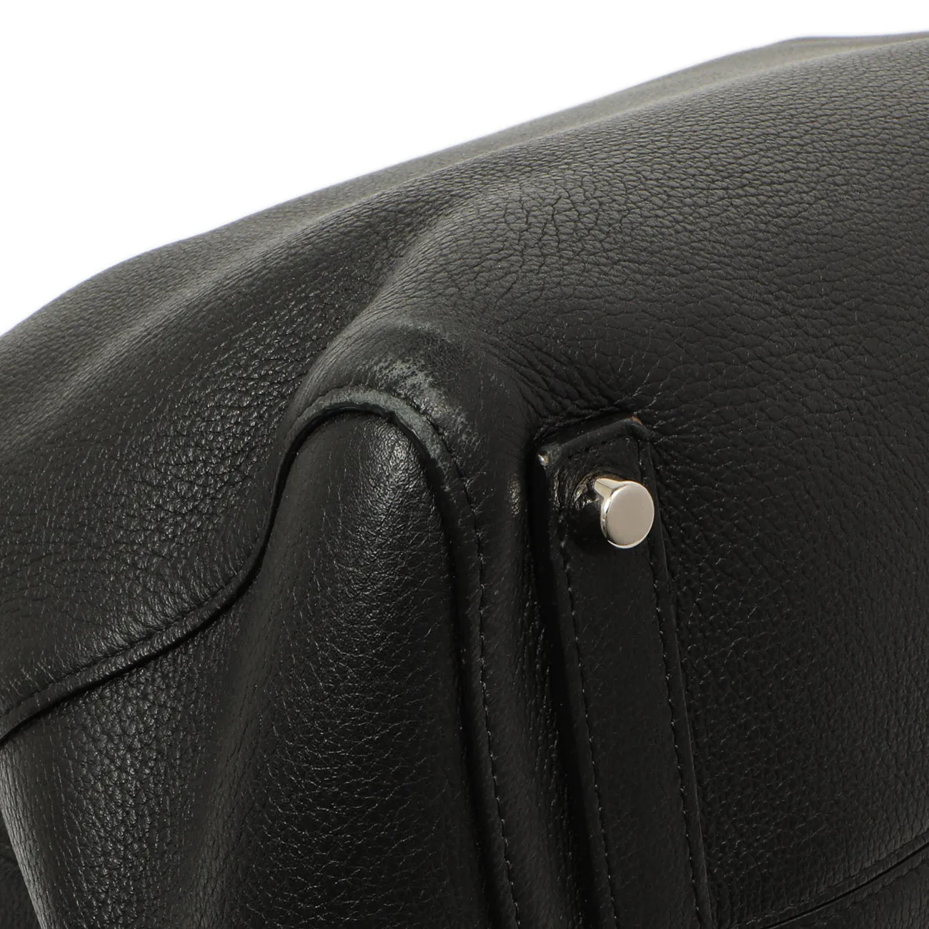 Christian Dior Black Grained Calfskin Large Open Bar Tote