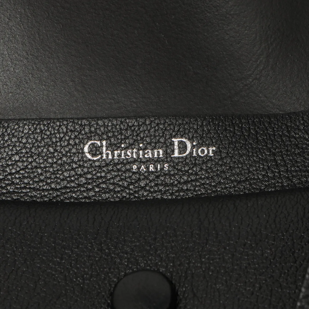Christian Dior Black Grained Calfskin Large Open Bar Tote