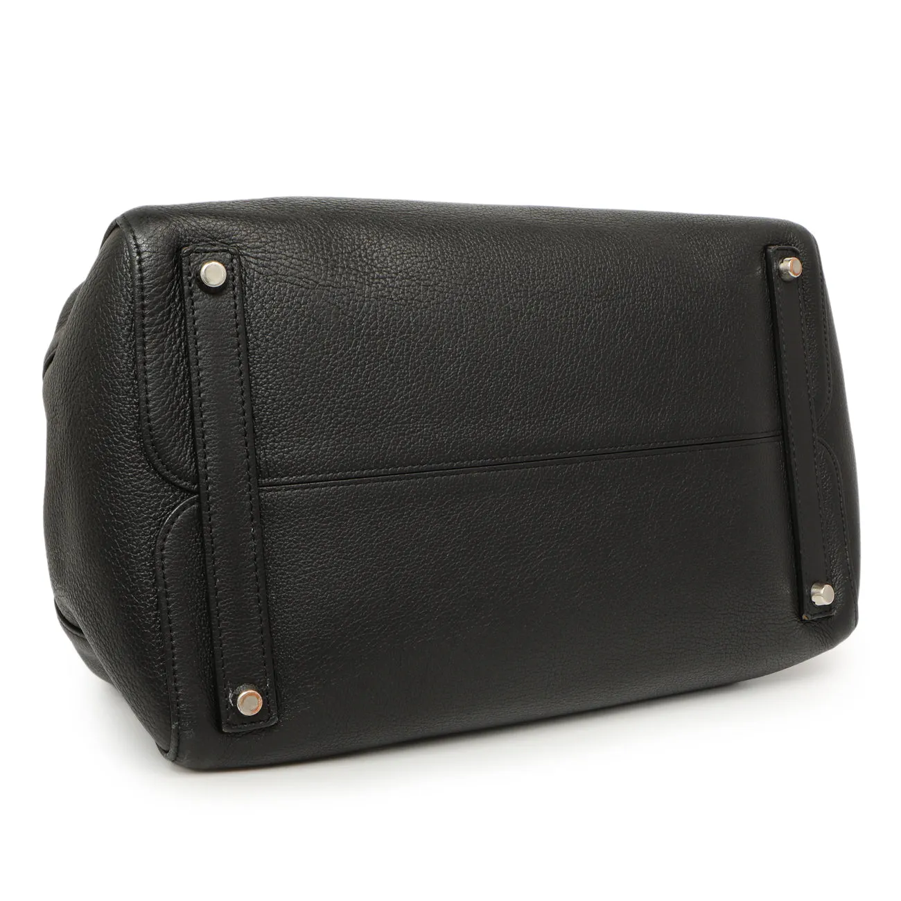 Christian Dior Black Grained Calfskin Large Open Bar Tote