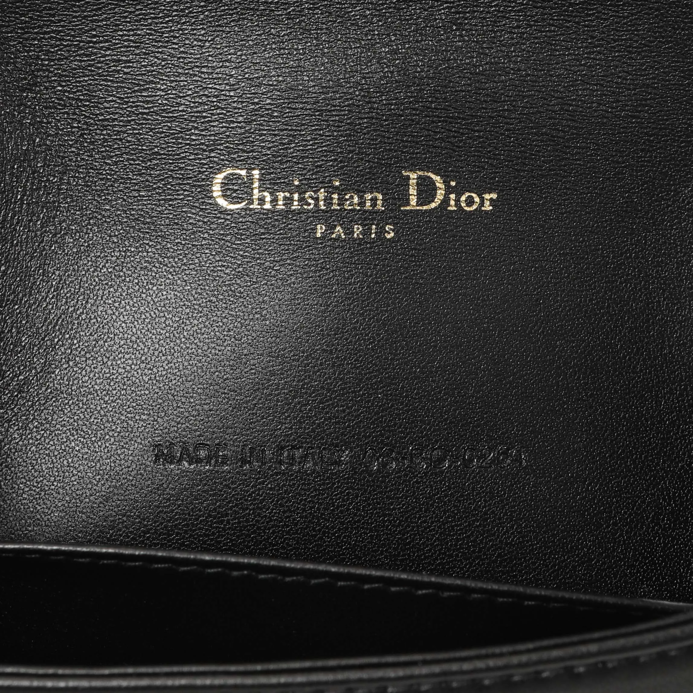 Christian Dior Black Lambskin Cannage Lady Dior Pouch