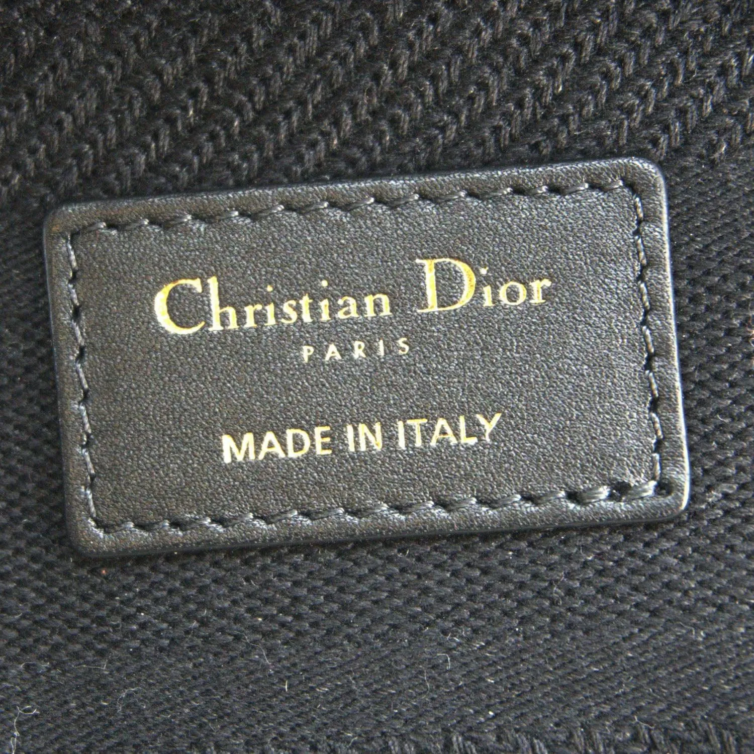 CHRISTIAN DIOR Lady dior D-Lite Embroidered Canvas Shoulder Bag Black
