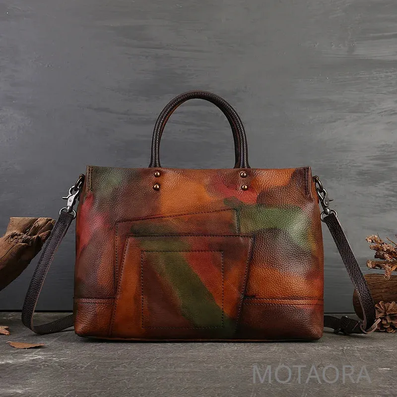 Clara Zipper-Shut Handbag for Women - Black/Brown/Patchwork - One Size