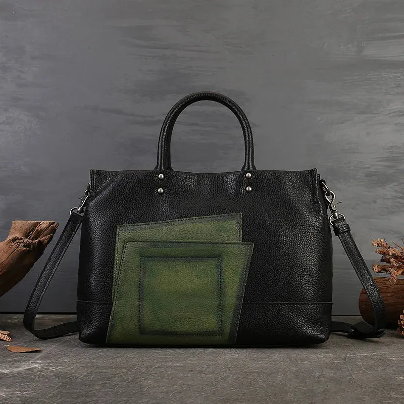 Clara Zipper-Shut Handbag for Women - Black/Brown/Patchwork - One Size