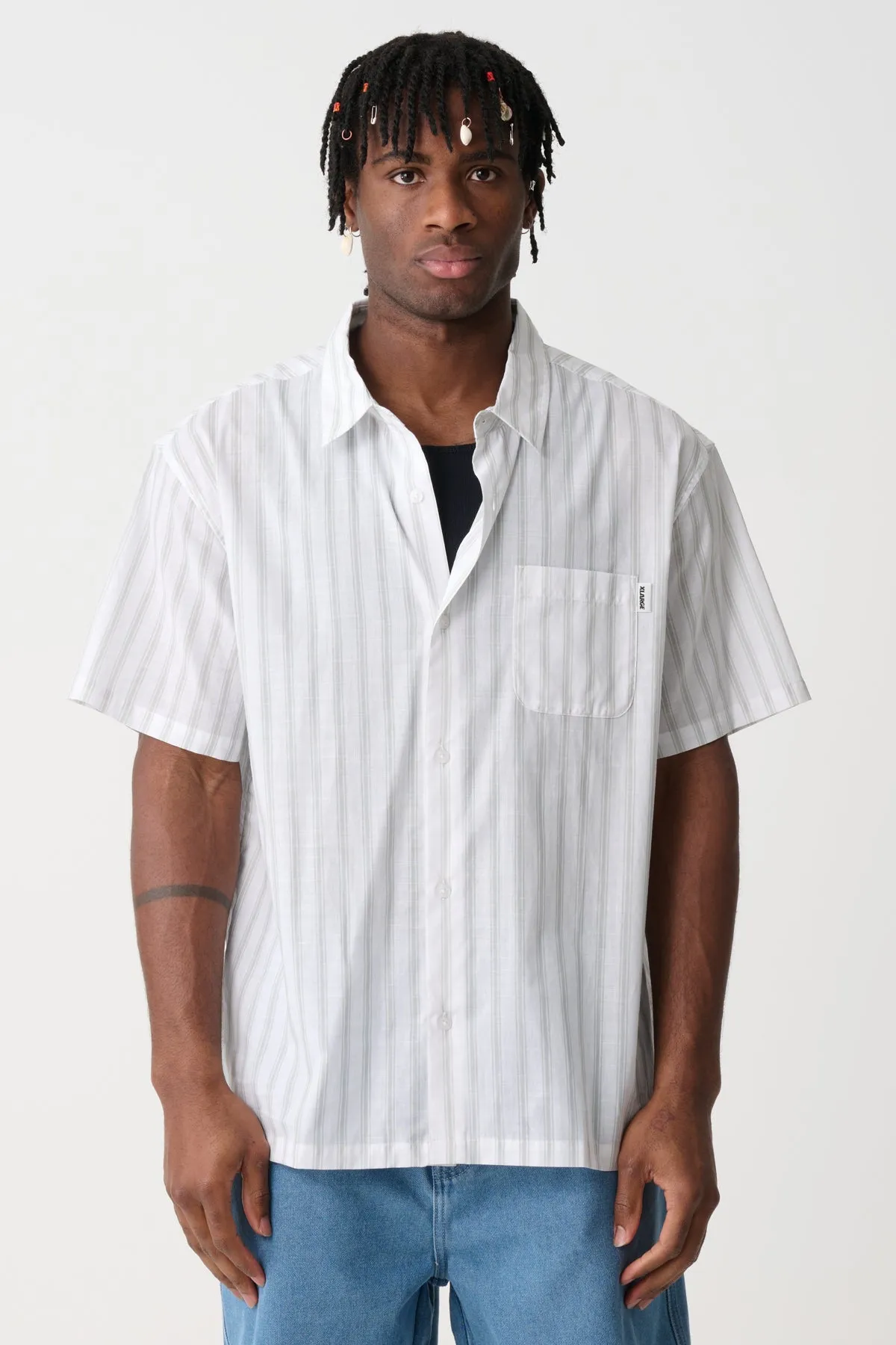 CLASSIC STRIPE SS SHIRT - Cement