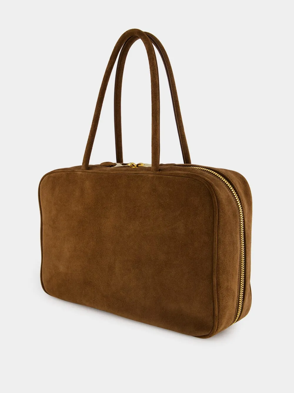 Cocoa Brown Suede Beau Shoulder Bag