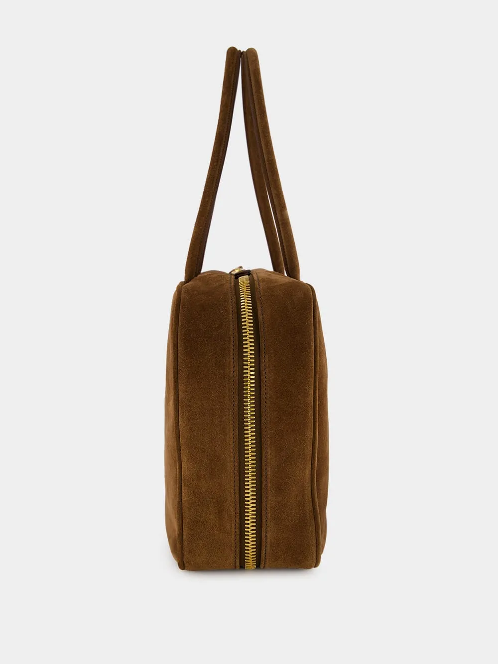 Cocoa Brown Suede Beau Shoulder Bag