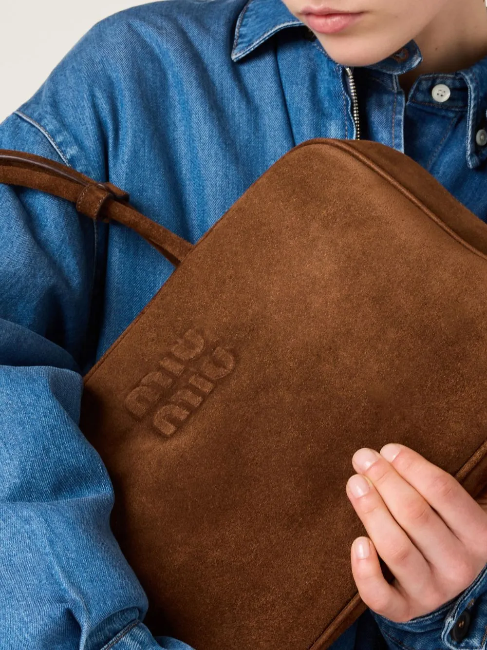 Cocoa Brown Suede Beau Shoulder Bag