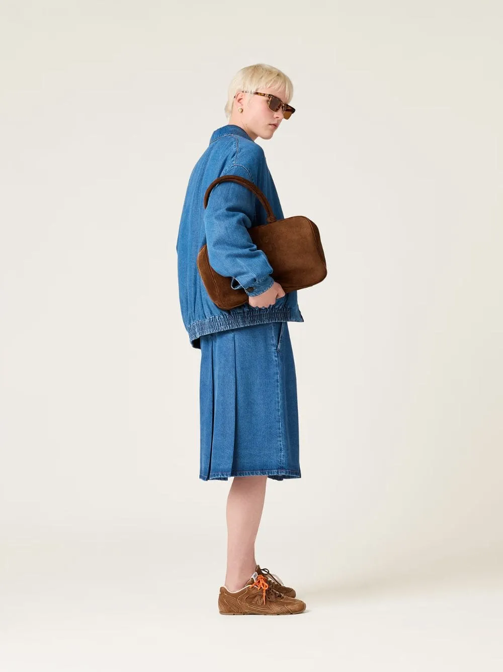 Cocoa Brown Suede Beau Shoulder Bag