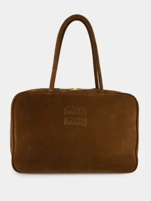Cocoa Brown Suede Beau Shoulder Bag