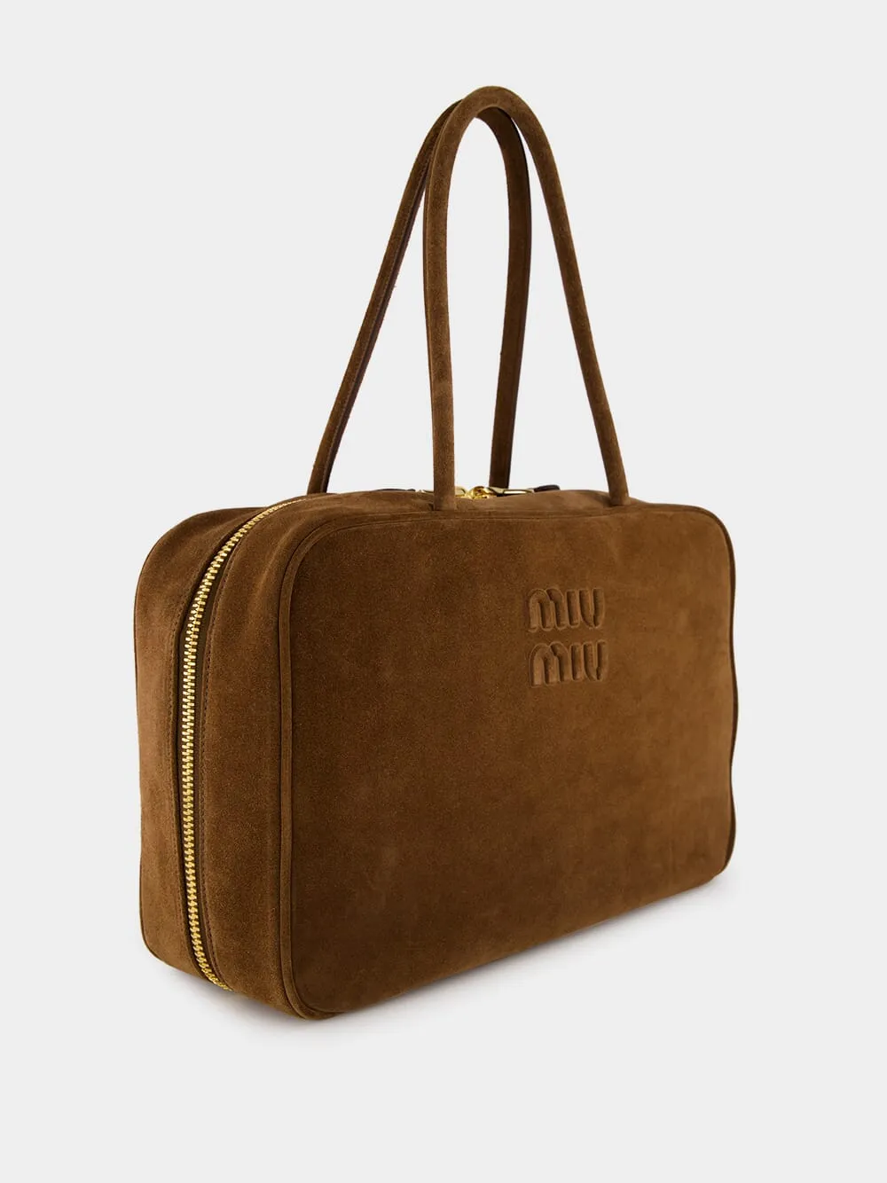 Cocoa Brown Suede Beau Shoulder Bag