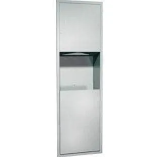 Combination Commercial Paper Towel Dispenser/Waste Receptacle, Surface-Mounted, Stainless Steel ASI 04697-9