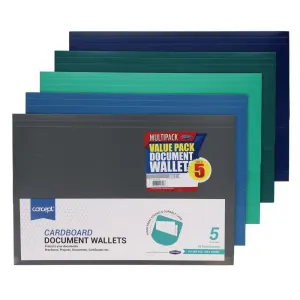 Concept - Pack of 5 A4 Document Wallets - Card