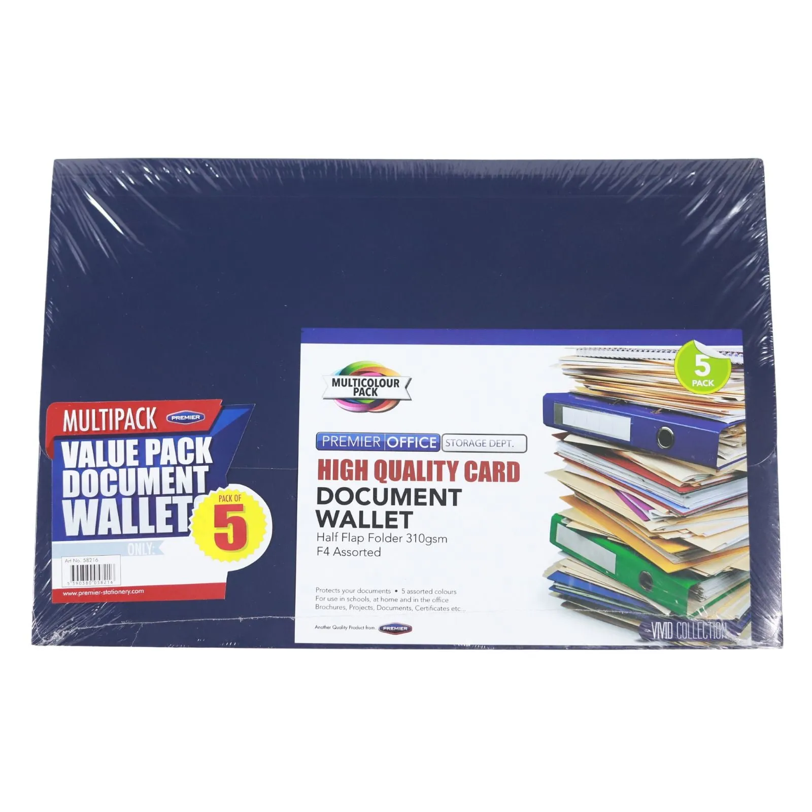 Concept - Pack of 5 A4 Document Wallets - Card