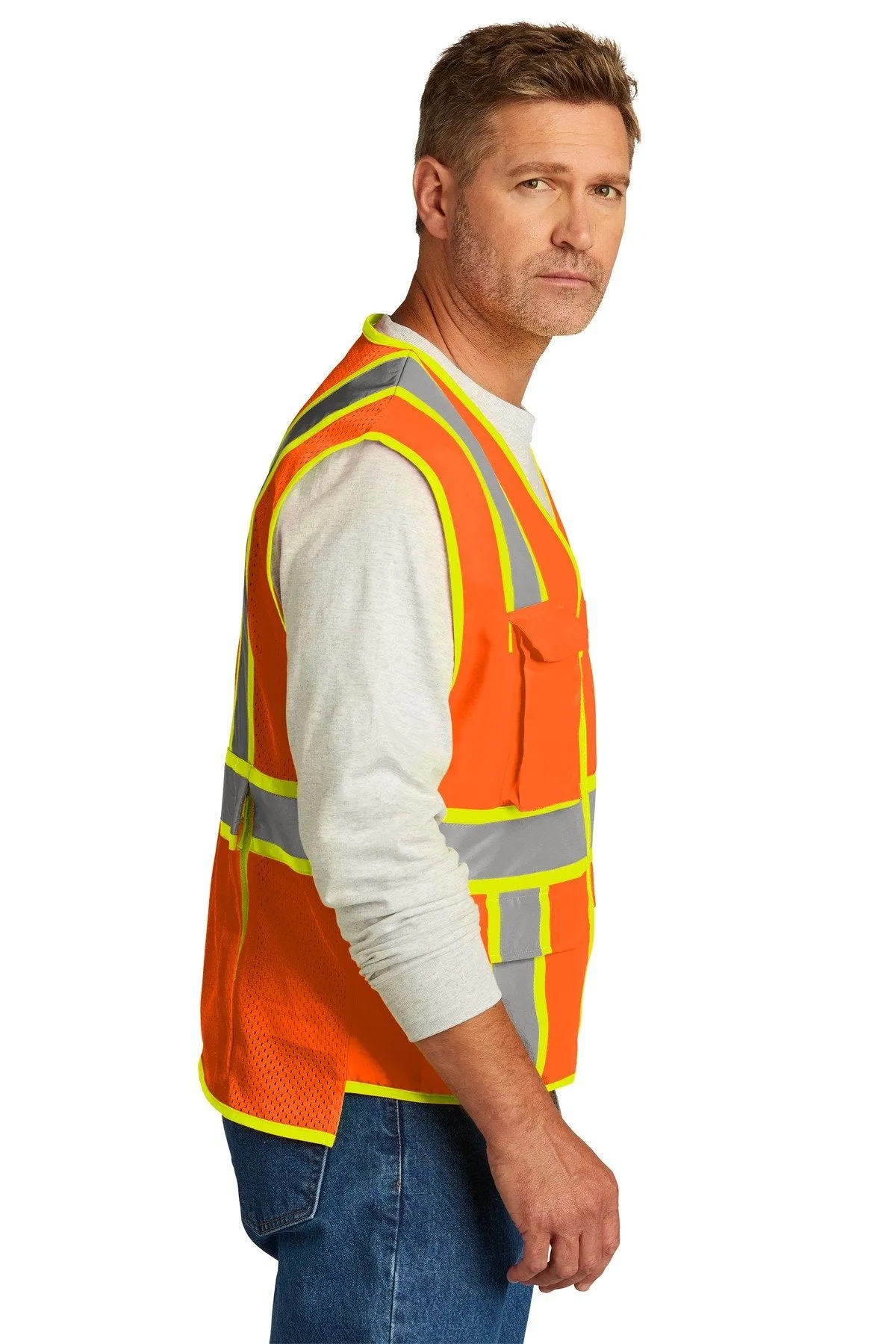 CornerStone ANSI 107 Class 2 Surveyor Zippered Two-Tone Vest. CSV105