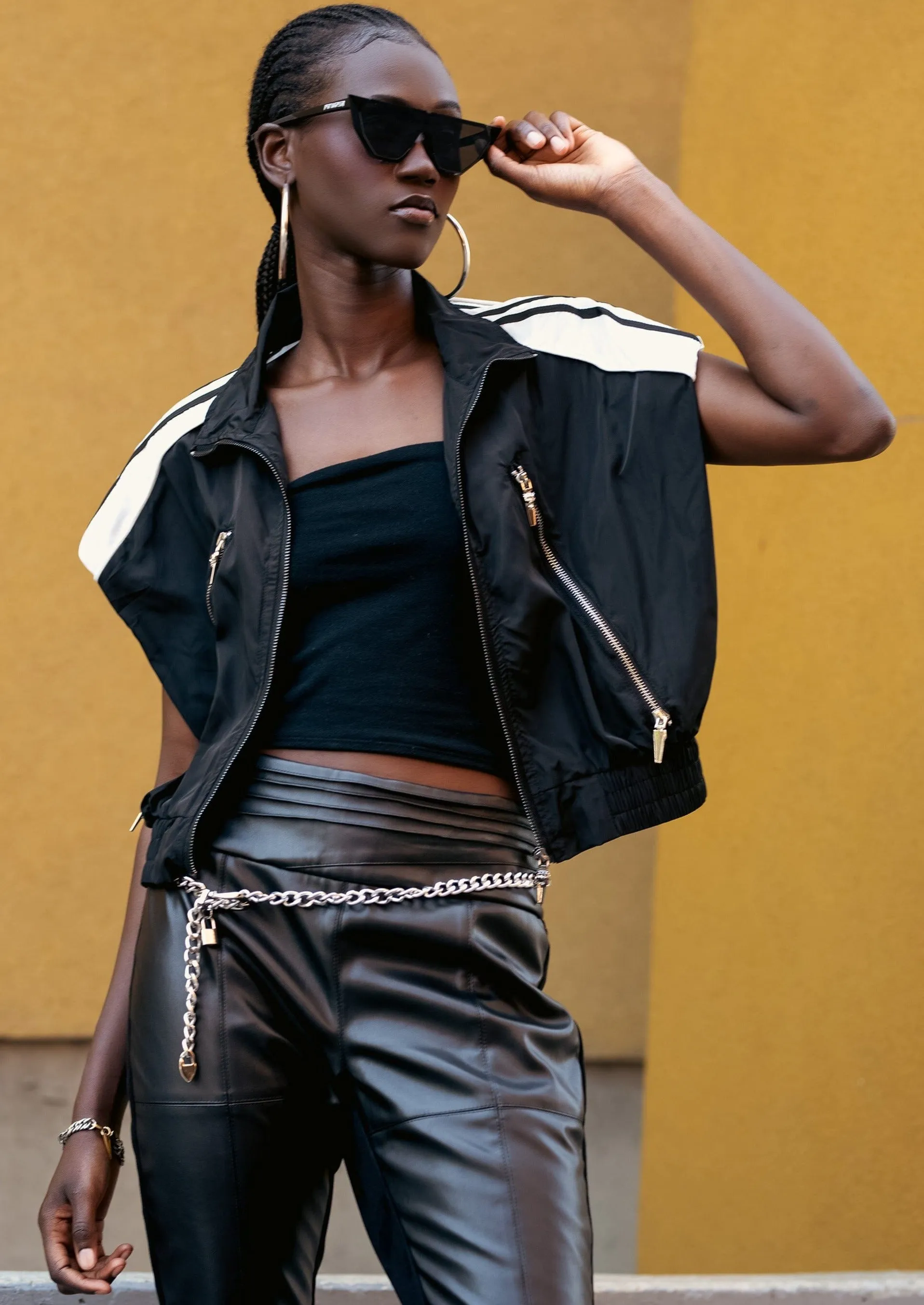 Cropped Athleisure Zip Vest
