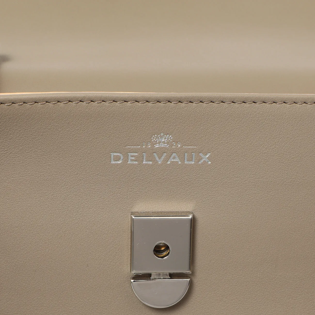 Delvaux Taupe Calfskin Tempete MM
