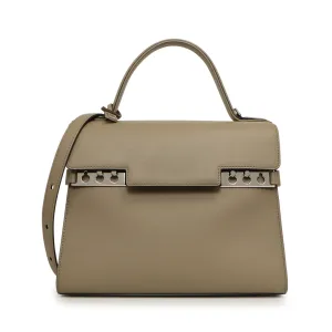 Delvaux Taupe Calfskin Tempete MM