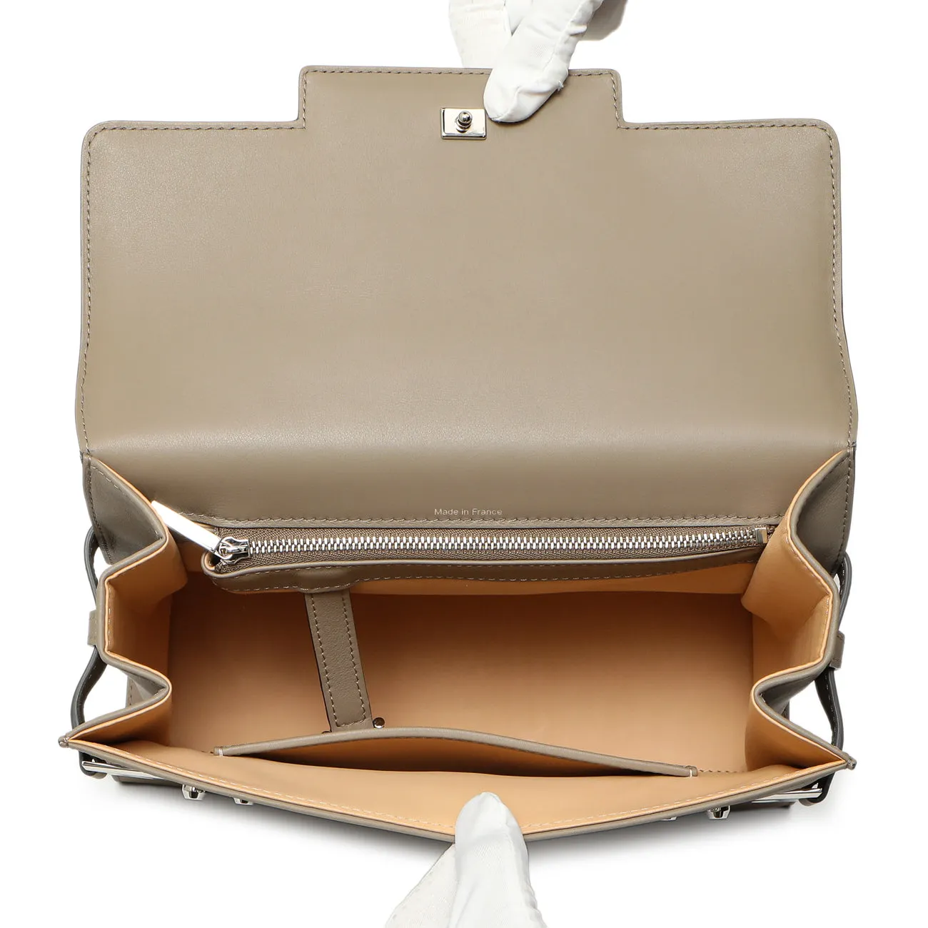 Delvaux Taupe Calfskin Tempete MM