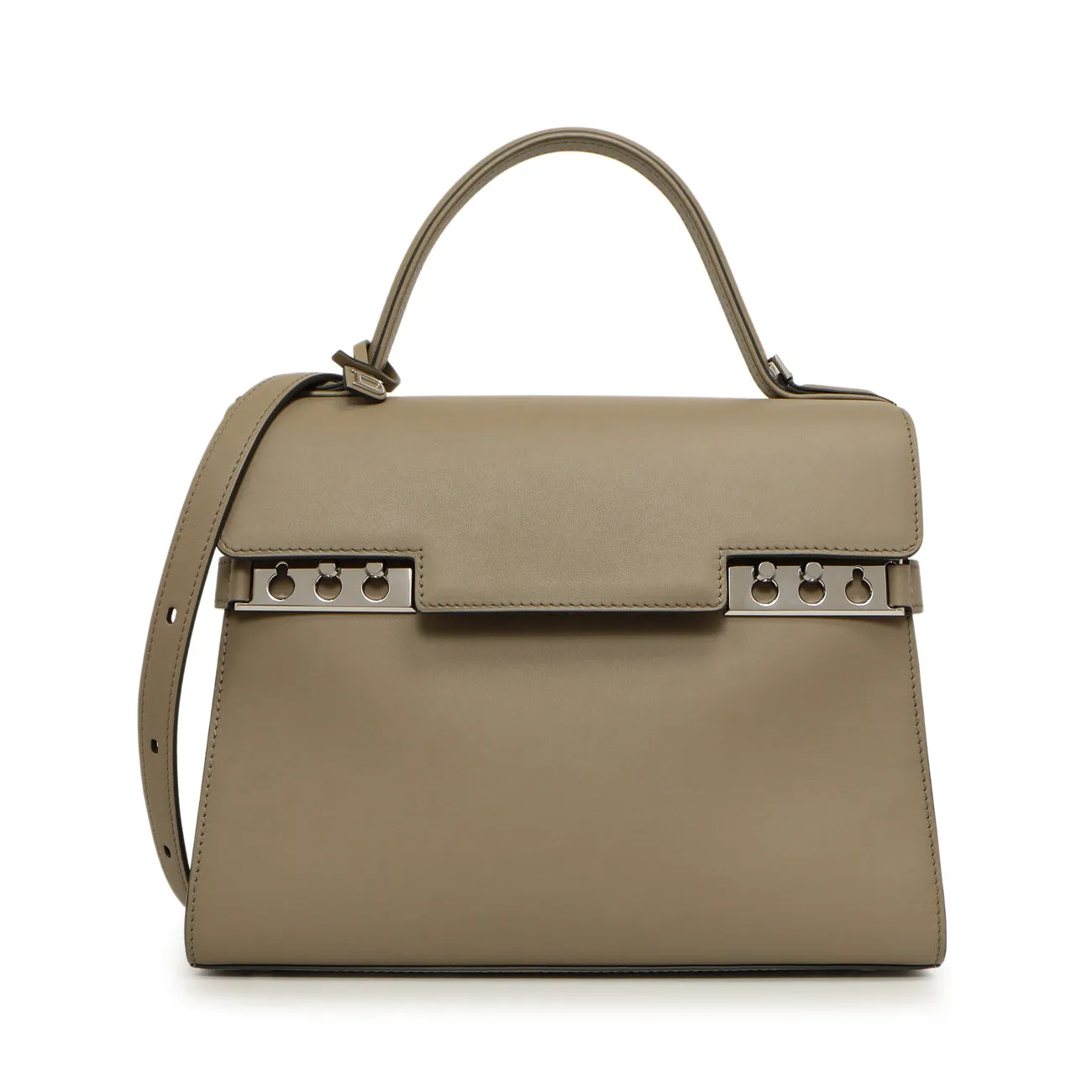 Delvaux Taupe Calfskin Tempete MM